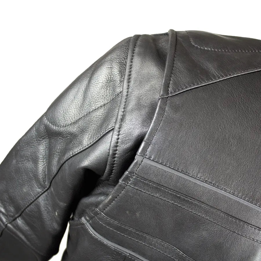 Open Road Men's Leather Armored Motorcycle Jacket - Durable Biker Gear for Safety & Style - Perfect for Cruising, Commuting & Long-Distance Rides