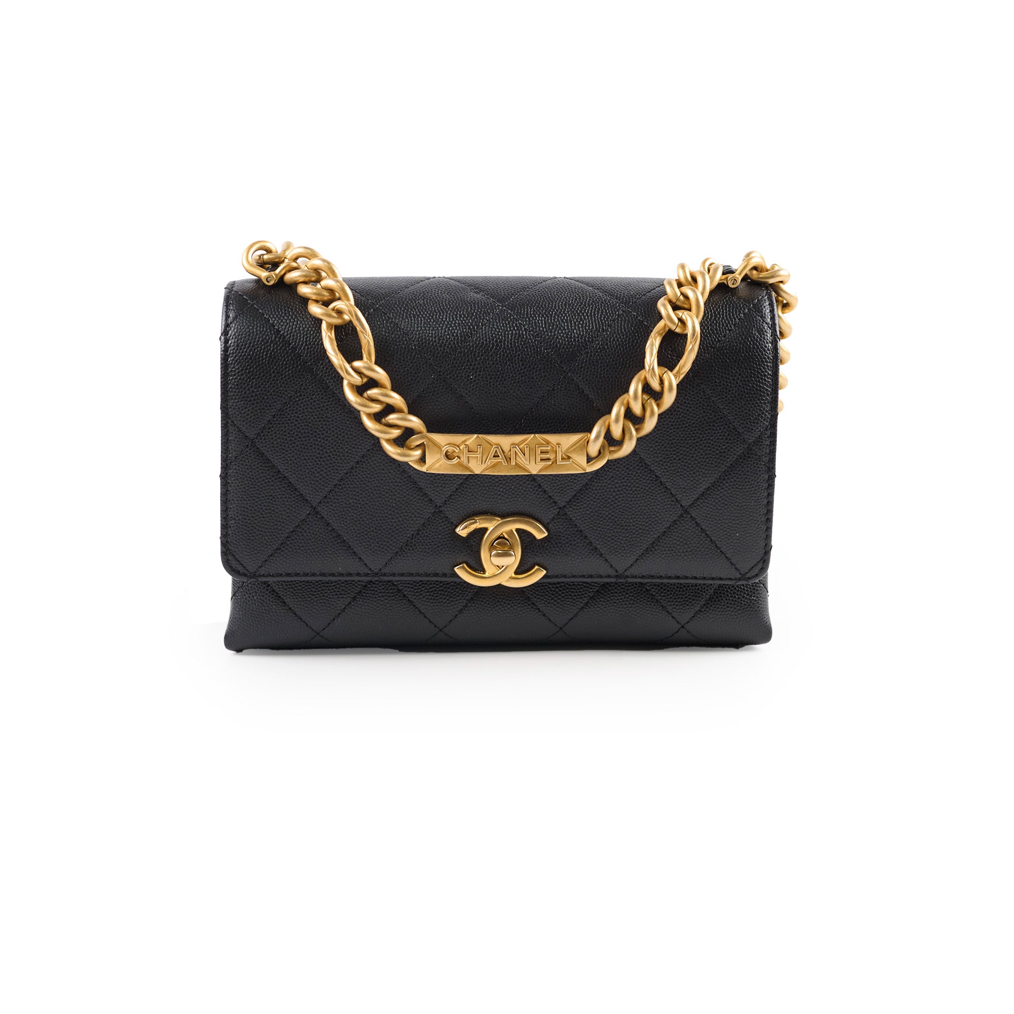 Chanel 21B Mini Flap Bag Black Caviar Leather - Luxury Designer Handbag for Women, Perfect for Parties, Dating & Special Occasions