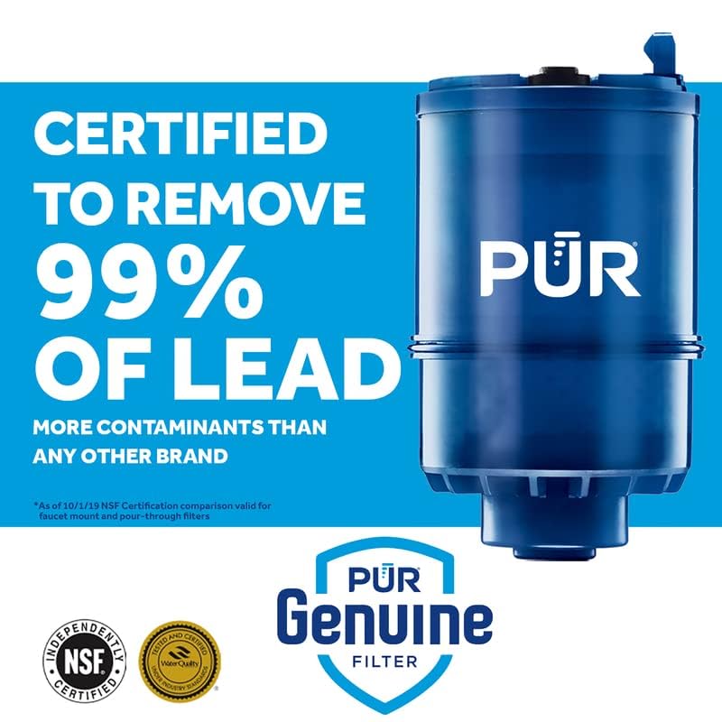 PUR Maxion Replacement Water Filter for Faucets - 100 Gallon Capacity | NSF Certified Lead & Cyst Reduction | Perfect for Kitchen Sink, RV & Camping Water Purification