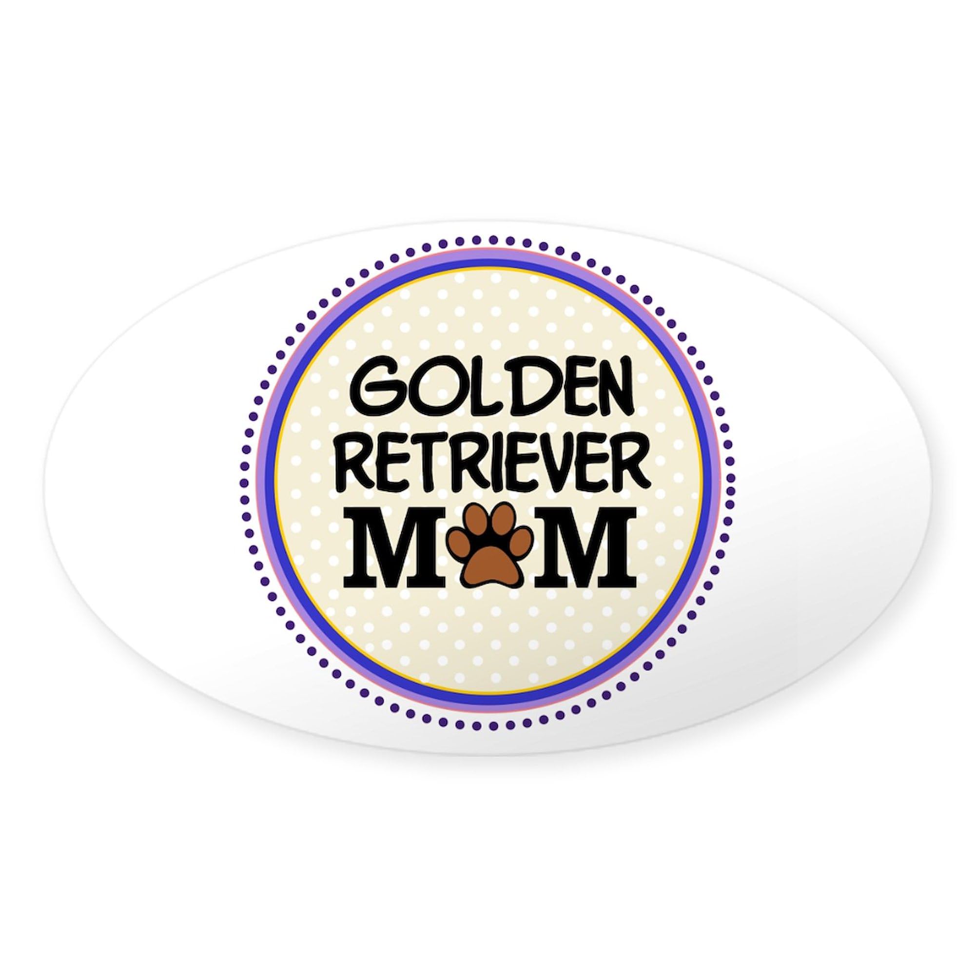 Golden Retriever Dog Mom Oval Car Bumper Sticker - Funny Pet Lover Decal for Cars, Laptops & Water Bottles | Perfect Gift for Dog Owners