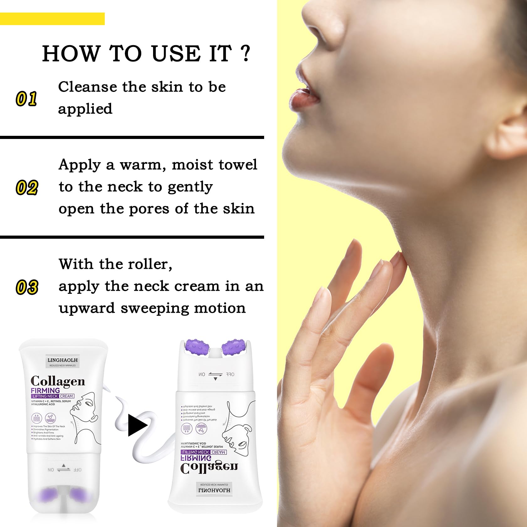 Collagen Neck Cream for Women - Hydrating & Nourishing, 3.8oz | Daily Skin Care & Anti-Aging