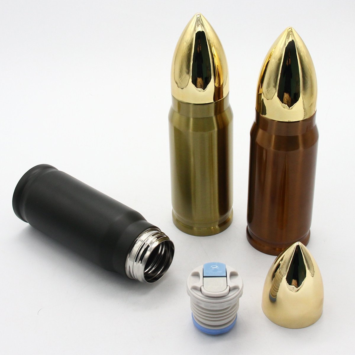 Premium 17oz Stainless Steel Bullet Vacuum Insulated Travel Mug - Gold - Keeps Drinks Hot/Cold for Hours - Perfect for Office, Gym, Hiking & Outdoor Adventures