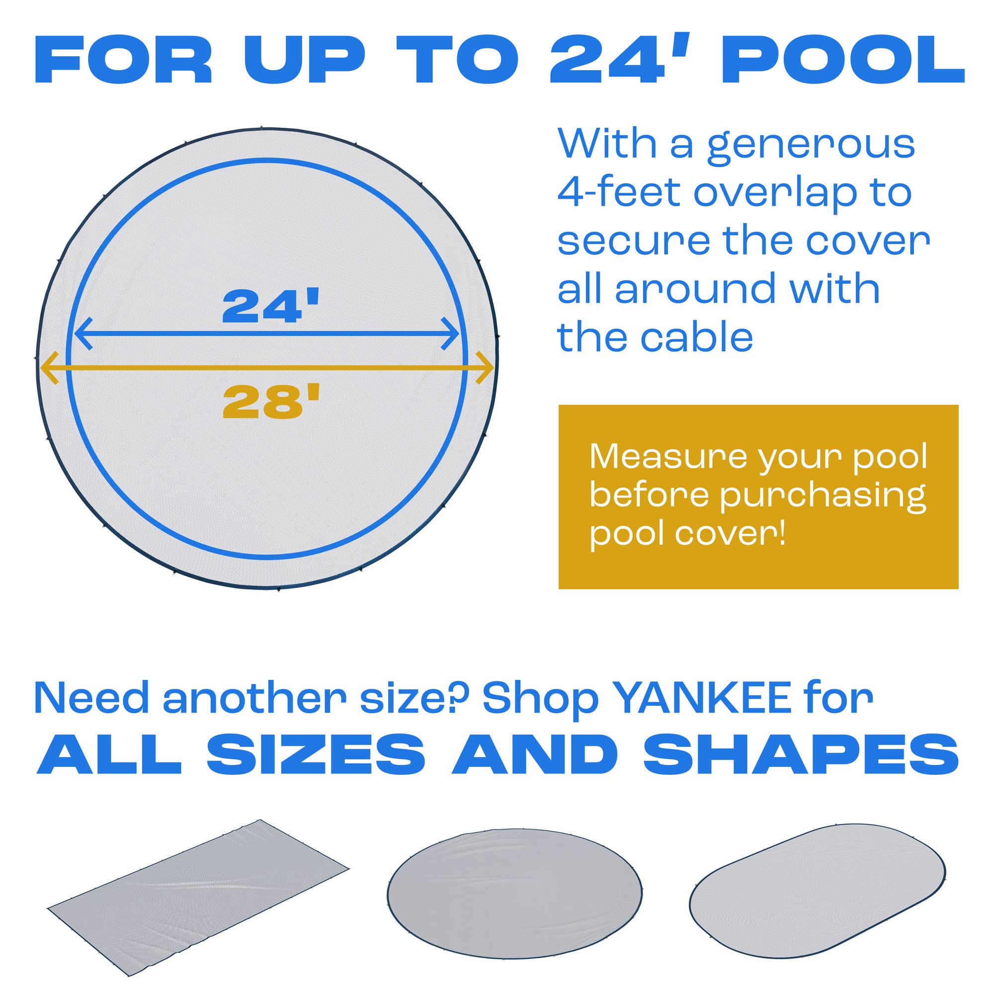 Heavy-Duty 24 Ft Round Above Ground Pool Leaf Net Cover - 0.15