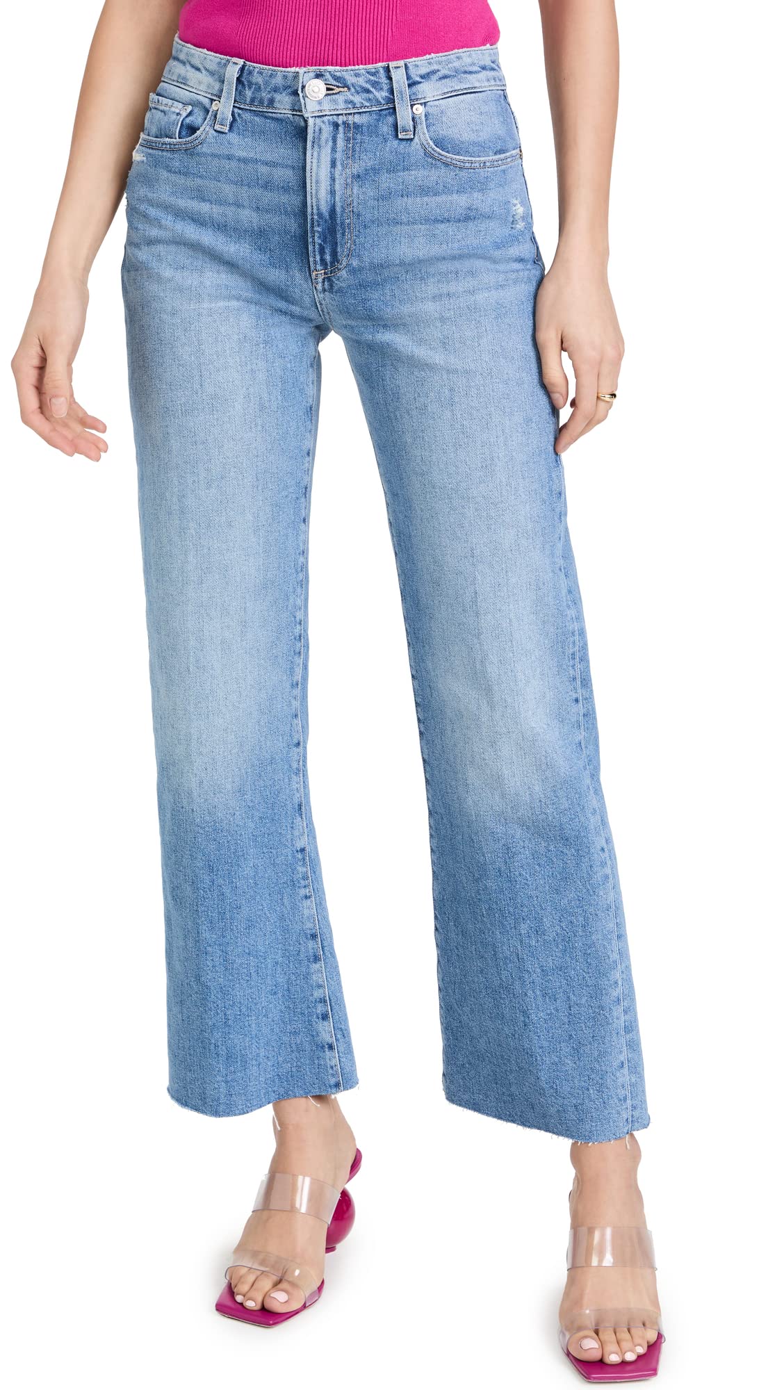 PAIGE Women's Leenah High-Rise Ankle Jeans - Slim Fit Stretch Denim Pants for Casual & Work Wear | Perfect for Office, Date Night & Everyday Outfits