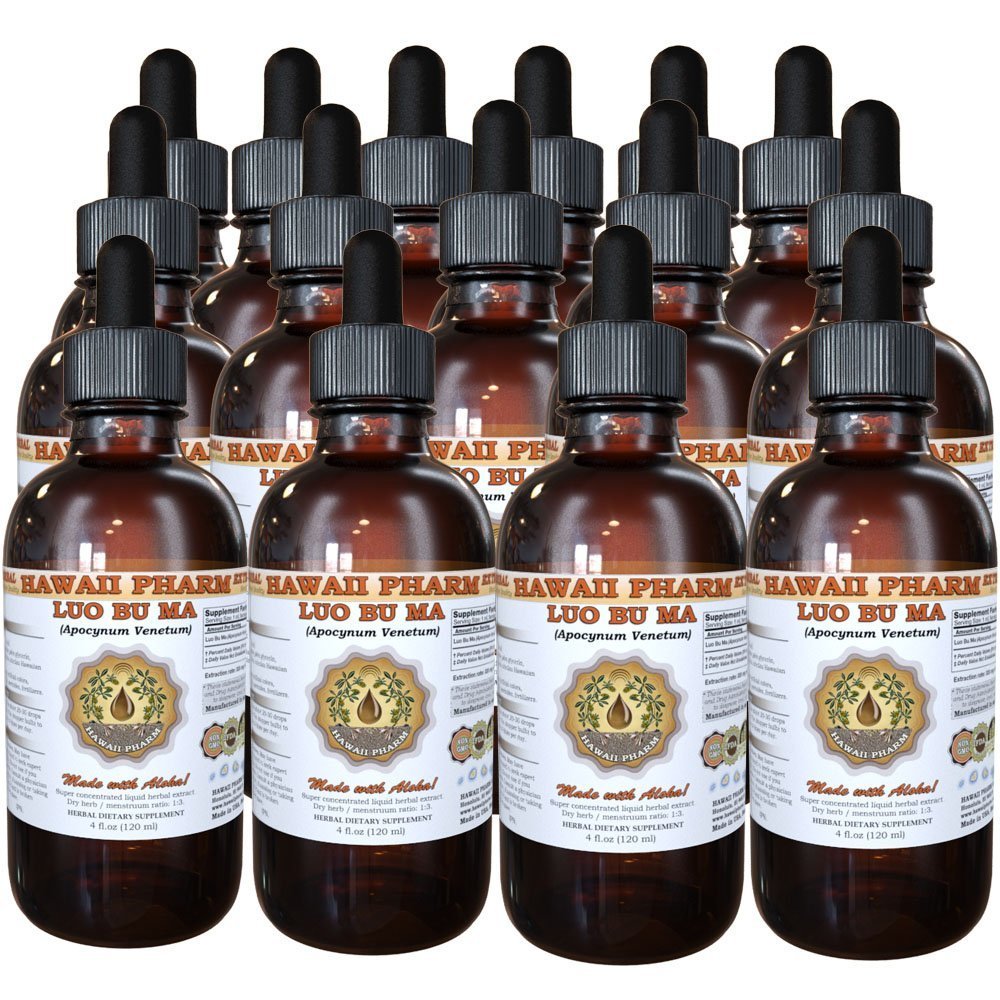 Organic Luo Bu Ma (Dogbane) Leaf Liquid Extract Tincture - Apocynum Venetum Herbal Supplement - 4 oz (Pack of 4) - Supports Relaxation & Stress Relief - Perfect for Tea, Smoothies & Wellness Routines
