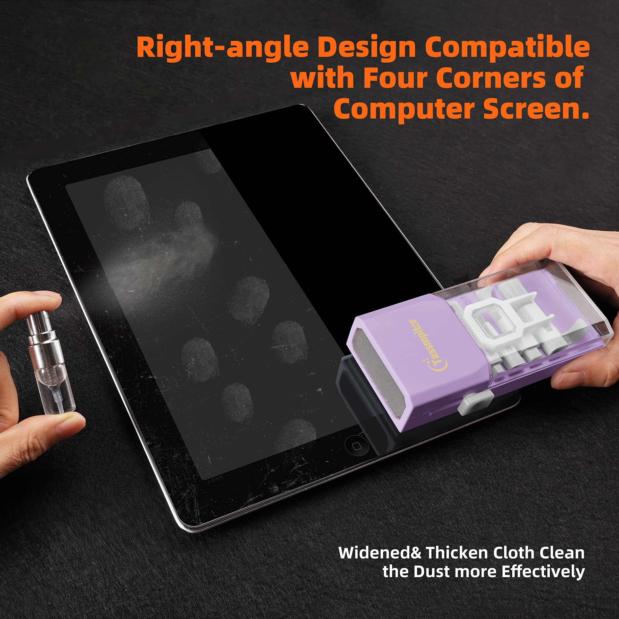 Premium Laptop Screen & Keyboard Cleaner Kit - All-in-1 Electronic Cleaning Tool for MacBook, iPad, iPhone, Smartphones, Tablets, PC Monitors & TV Screens - Includes Microfiber Cloth, Brush & Patent-Protected Camera Lens Cleaner (Purple) - Perfect for Home, Office & Travel Use