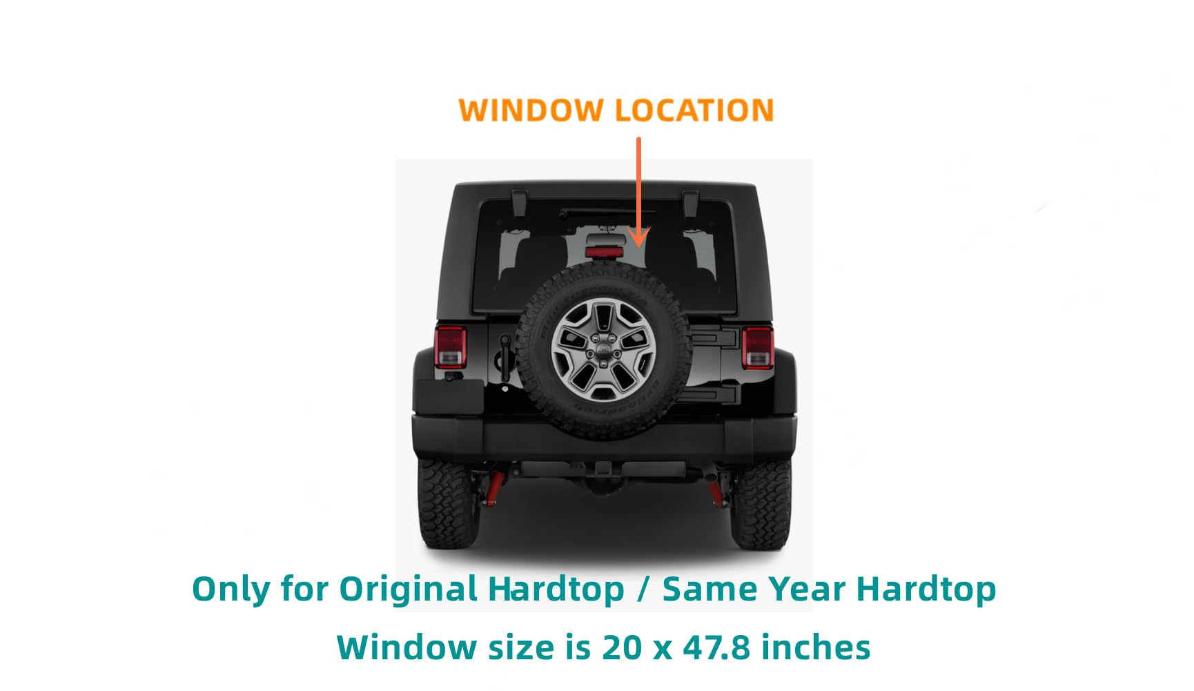 Heated Rear Window Glass Replacement for Jeep Wrangler JK 2011-2018 | Privacy Tint | Hard Top Compatible | Perfect for Winter Driving & Off-Road Adventures