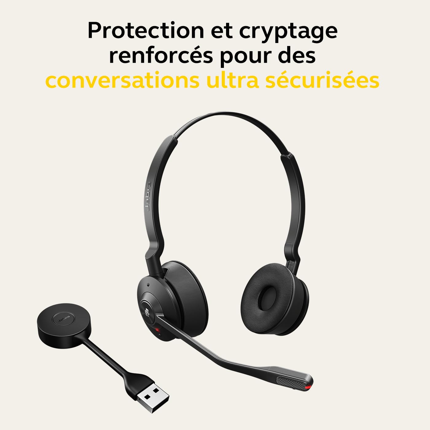 Jabra Engage 55 Wireless Stereo Headset with USB-A Link 400 DECT Adapter | Noise Cancelling Microphone & Extended Range | MS Teams Certified | Charging Base Included | Perfect for Remote Work, Call Centers & Office Meetings (Black)