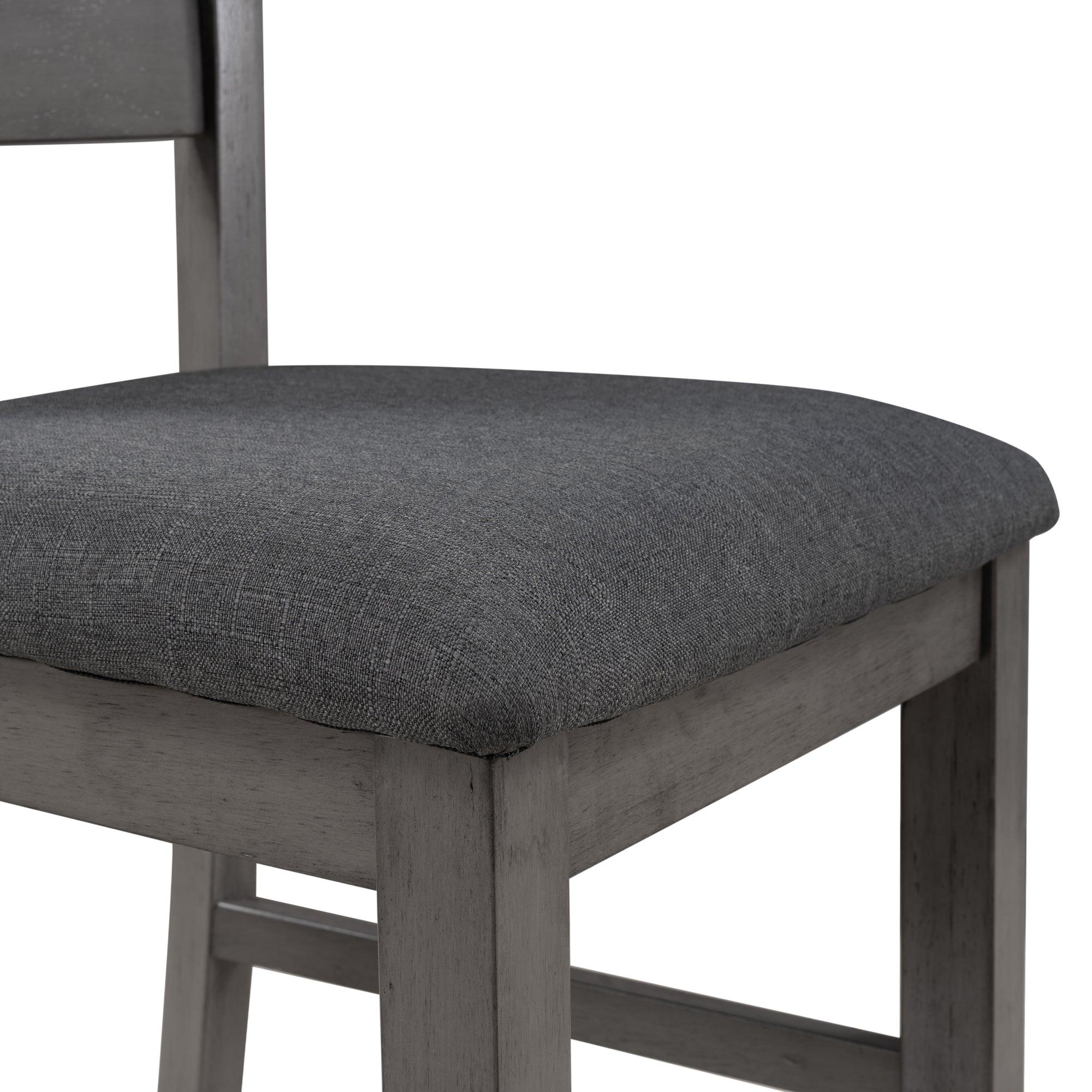 Rustic Wood Dining Room Table and Chairs Set with Bench - 6 Piece Gray Farmhouse Kitchen Furniture for Family Gatherings & Dinner Parties