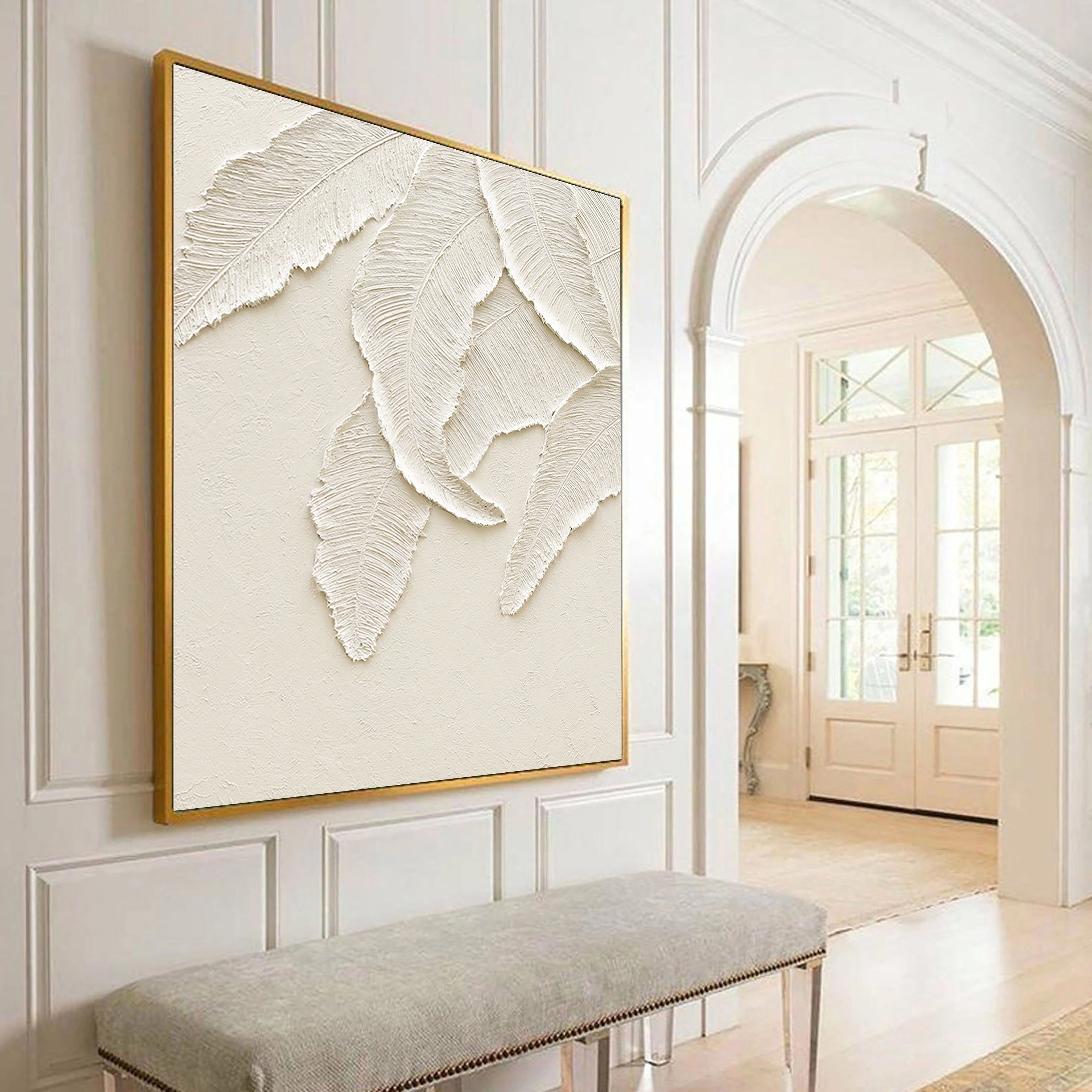 Minimalist Beige Textured Wall Art - Modern Abstract Canvas Painting for Living Room, Bedroom & Office Decor #MM037