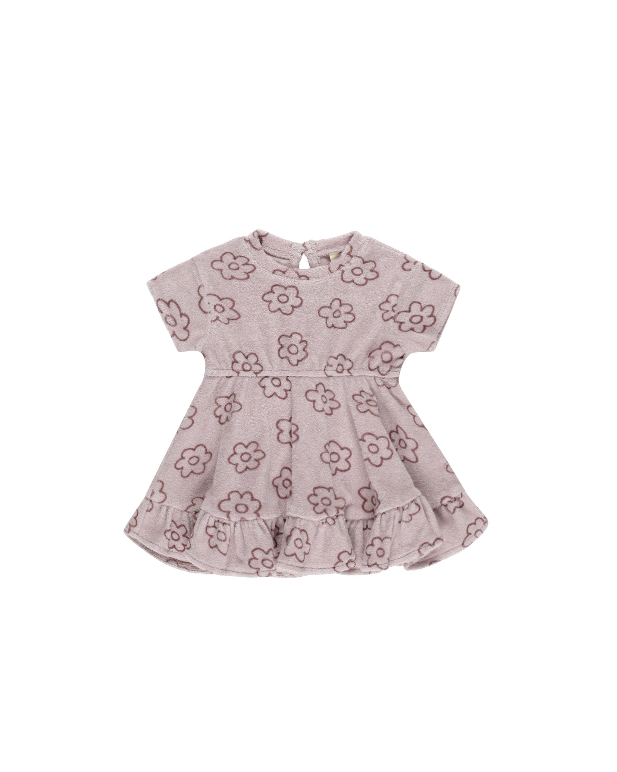 Quincy Mae Terry Dress Daisy Lilac - Soft & Comfortable Women's Casual Dress for Summer Outings, Beachwear, and Relaxing at Home