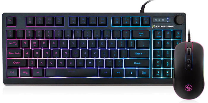 IOGEAR KORONA KORE II Compact RGB Gaming Keyboard and Mouse Combo - Wired USB Mechanical Keyboard with Backlit Keys, Ergonomic Gaming Mouse - Perfect for PC, Mac, PS4, Xbox Gaming & Office Work