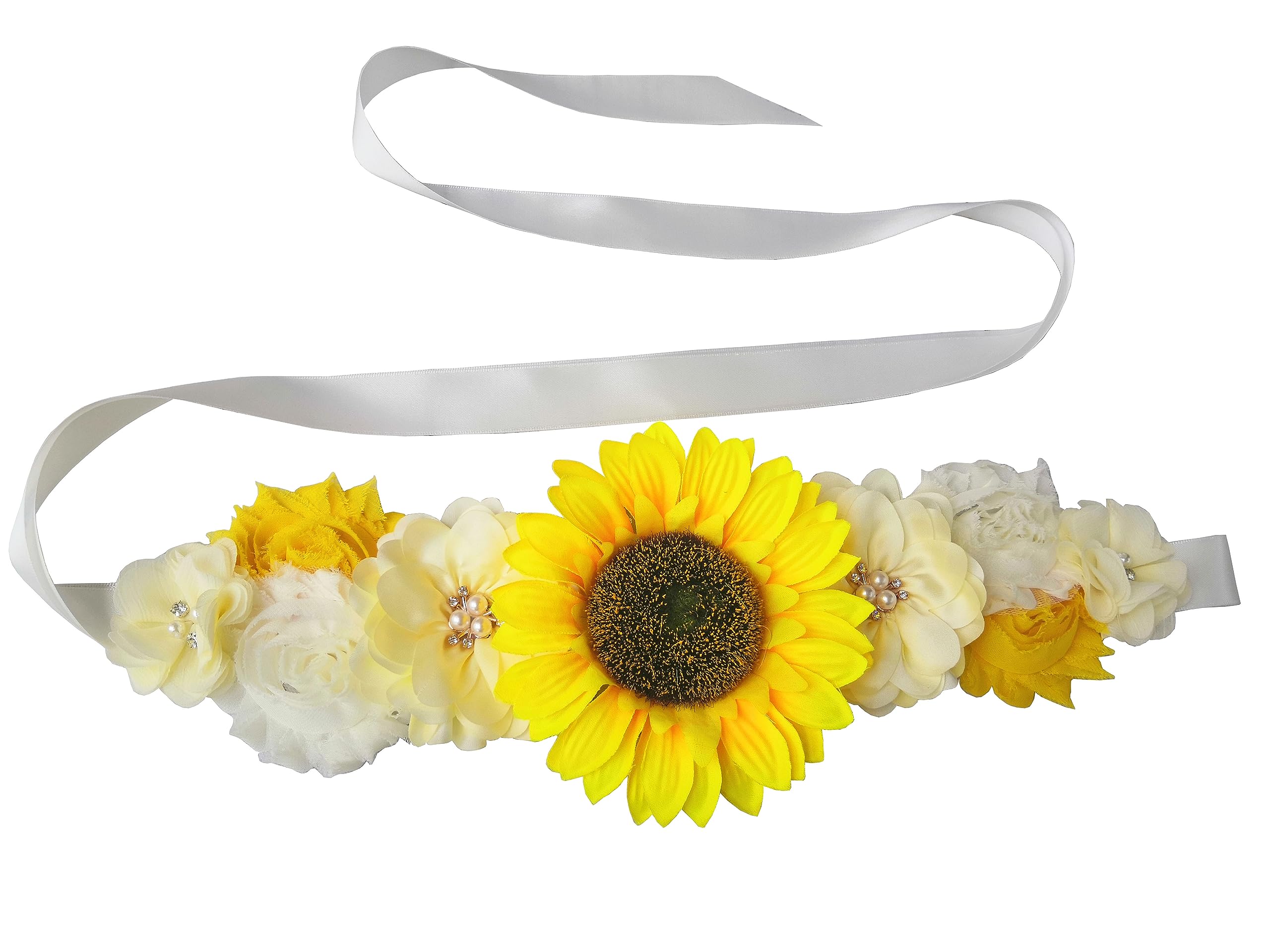 Sunflower Baby Shower Sash for Gender Reveal - Floral Maternity Belly Band for Pregnancy Announcement - Perfect for Baby Showers, Gender Reveal Parties & Maternity Photos