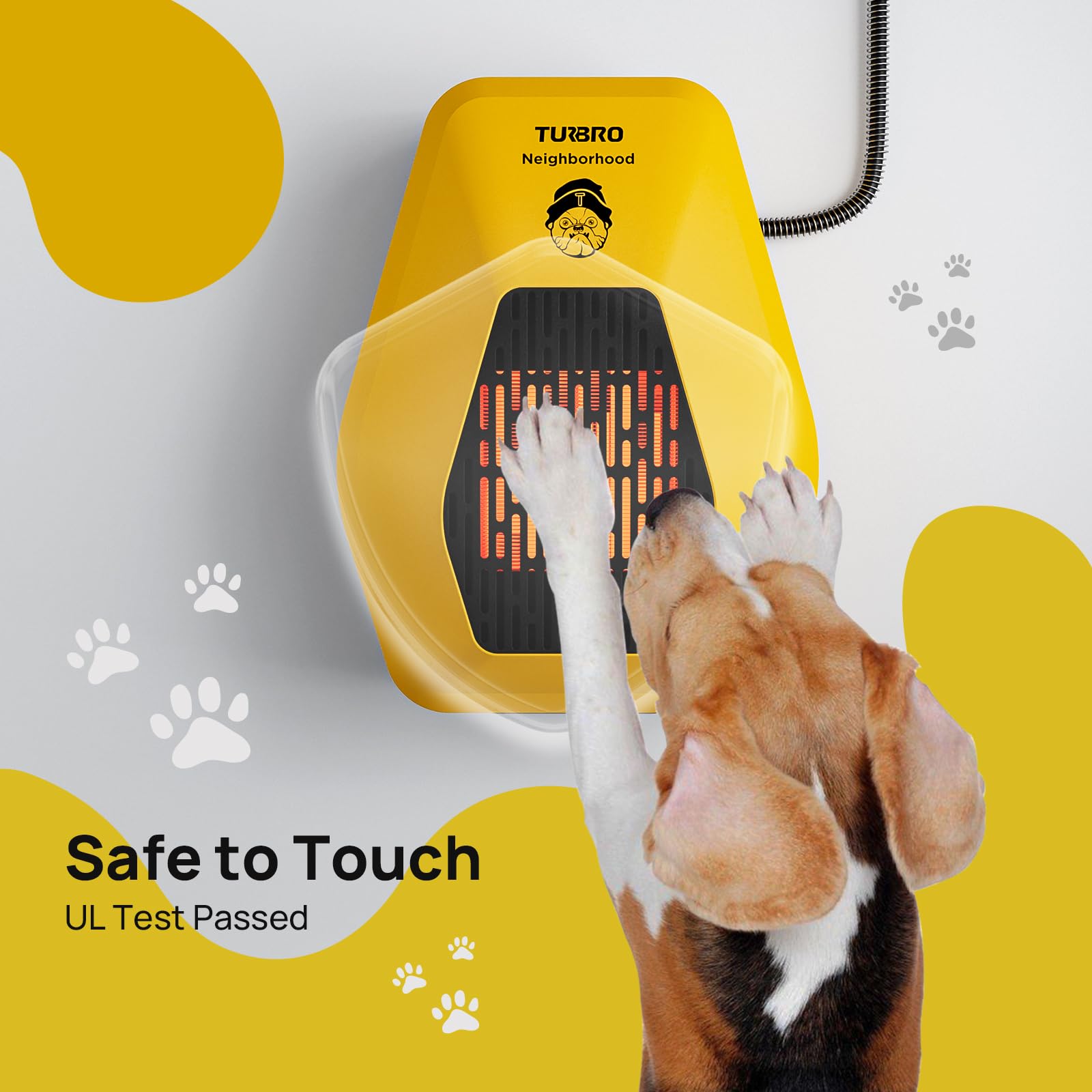 TURBRO DH800A 800W Wall Mount Dog House Heater with 10ft Anti-Bite Cord - Waterproof & Overheat Protection - Electric Pet Warmer for Kennels, Cat Cages & Chicken Coops (UL Certified) - Keep Pets Warm in Winter for Indoor/Outdoor Use