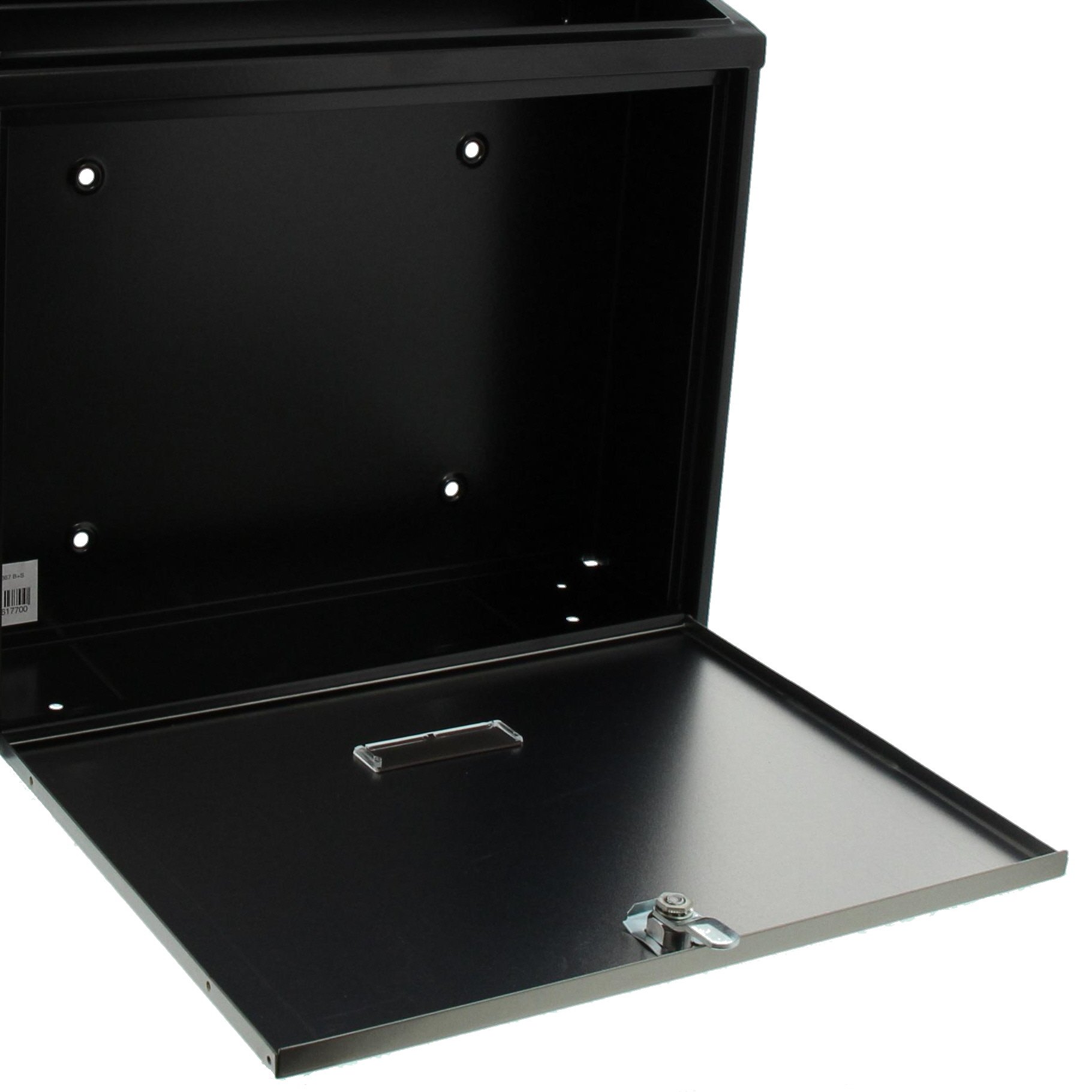 Burg-Wächter London 6867 Black Steel Mailbox - Secure & Durable Outdoor Post Box for Home, Office, or Garden - Perfect for Mail & Package Delivery