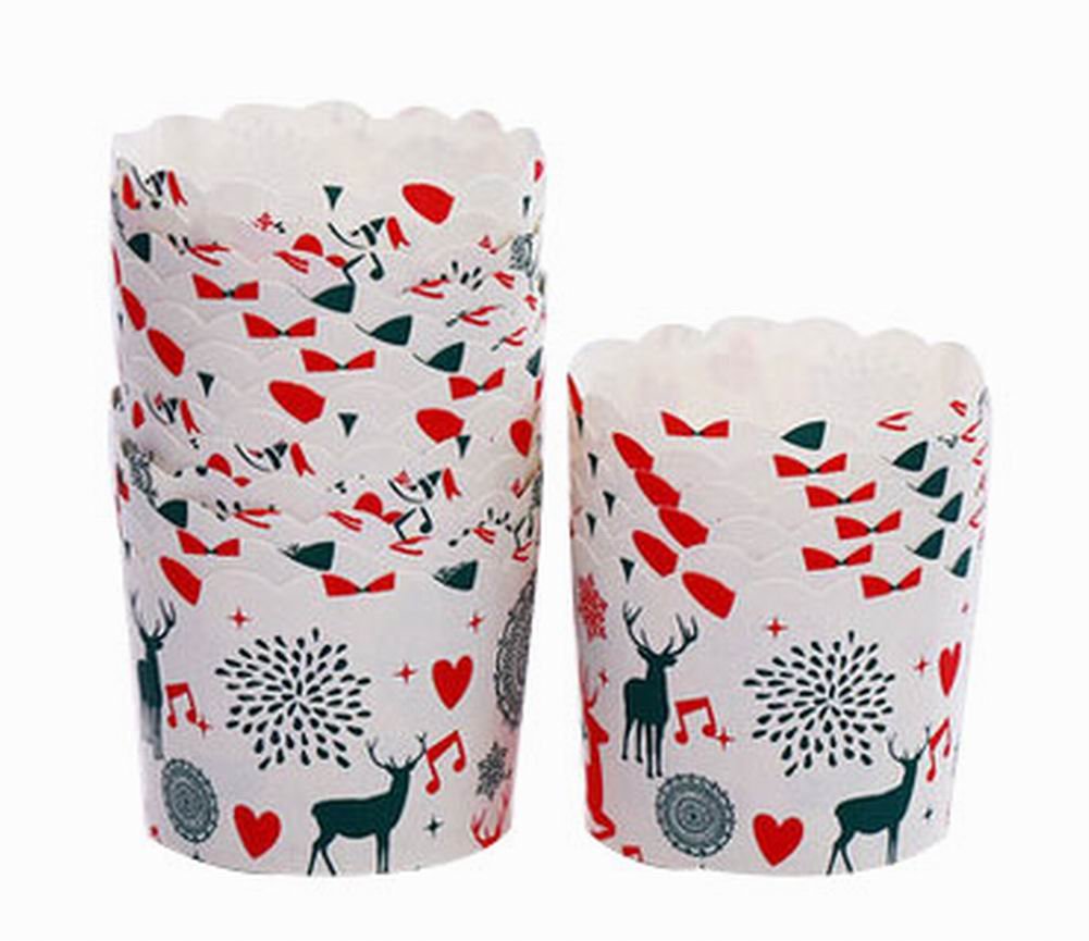 40Pcs Black Heat-Resistant Baking Cups - Christmas Reindeer Design Cupcake & Muffin Liners for Holiday Baking, Party Desserts, and Home Kitchen Use