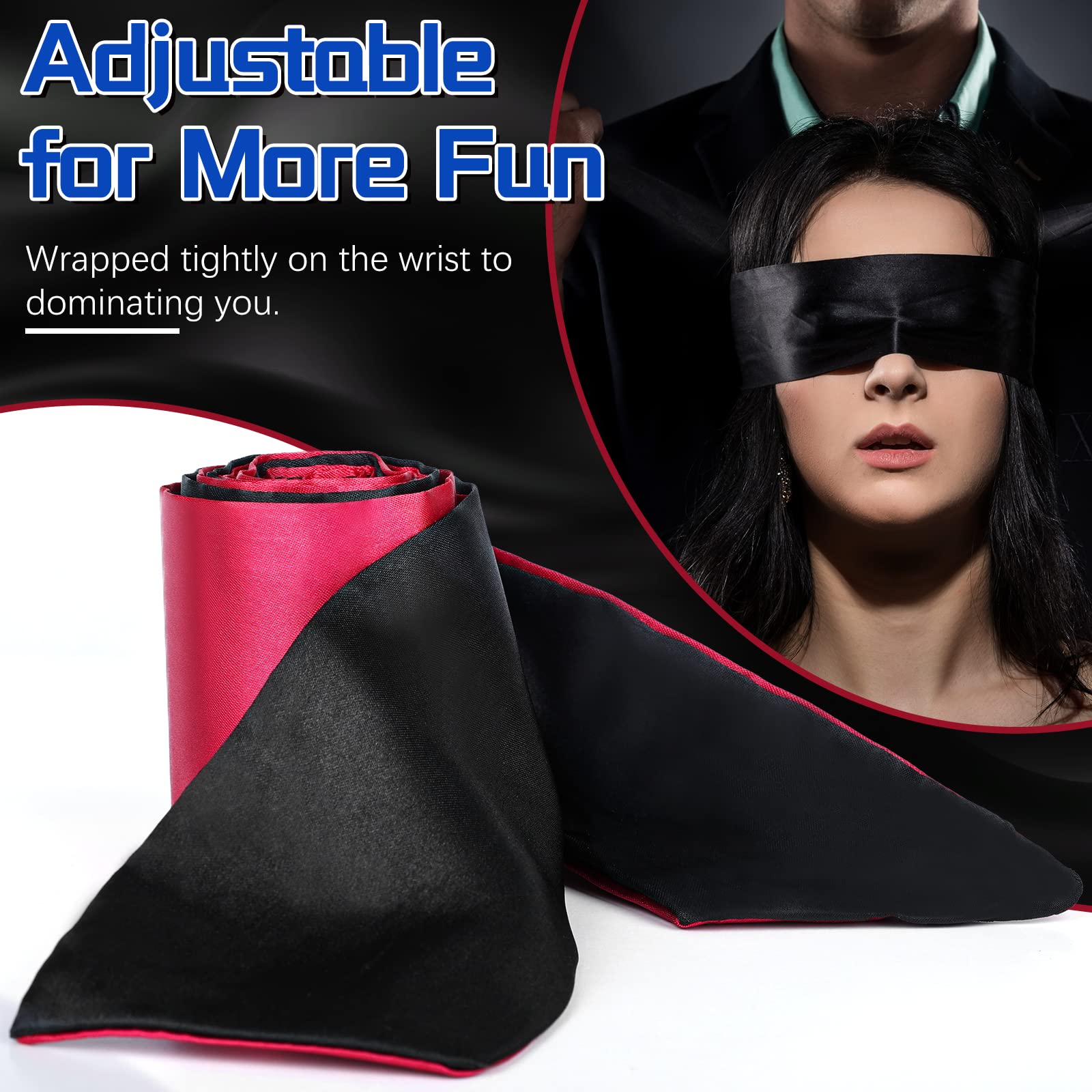 Black BDSM Bondage Set - Handcuffs, Collar & Blindfold for Couples | Detachable Restraints & Adult Sex Toys | Perfect for Role Play, Spicing Up Relationships & BDSM Exploration