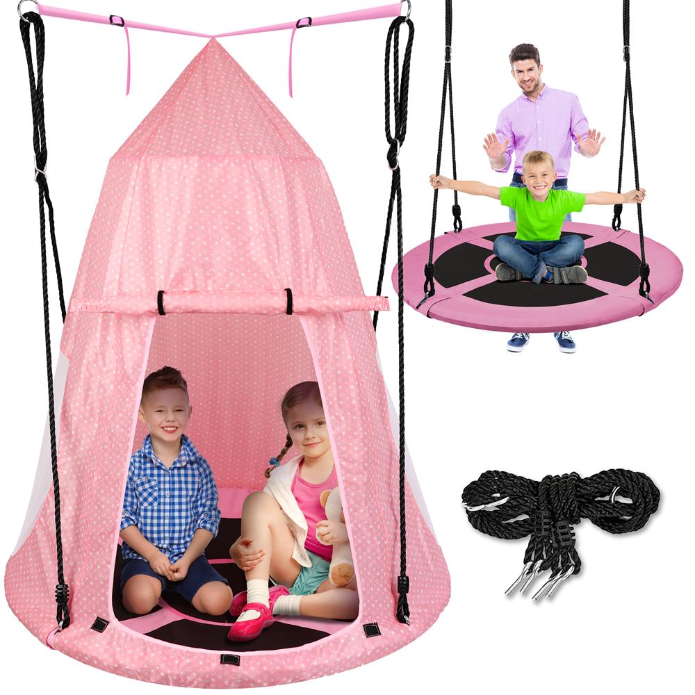 Kids Fun Tent & Rope Swing Kit - Indoor/Outdoor Play Set for Backyard, Camping & Playroom Adventures