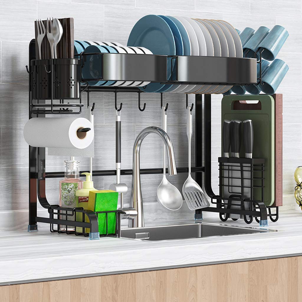 FMOGE Stainless Steel Over Sink Dish Drying Rack - Rustproof Kitchen Organizer with 72-Hour Anti-Rust Test, Space Saving Design for Small Kitchens | Perfect for Countertop, Sink Side, and Apartment Use
