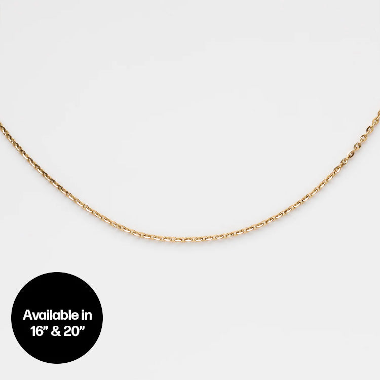 Solid Gold Simple Glimmer Chain Necklace - 14K/18K Real Gold Dainty Chain for Women - Perfect for Layering, Gift Giving & Everyday Elegance