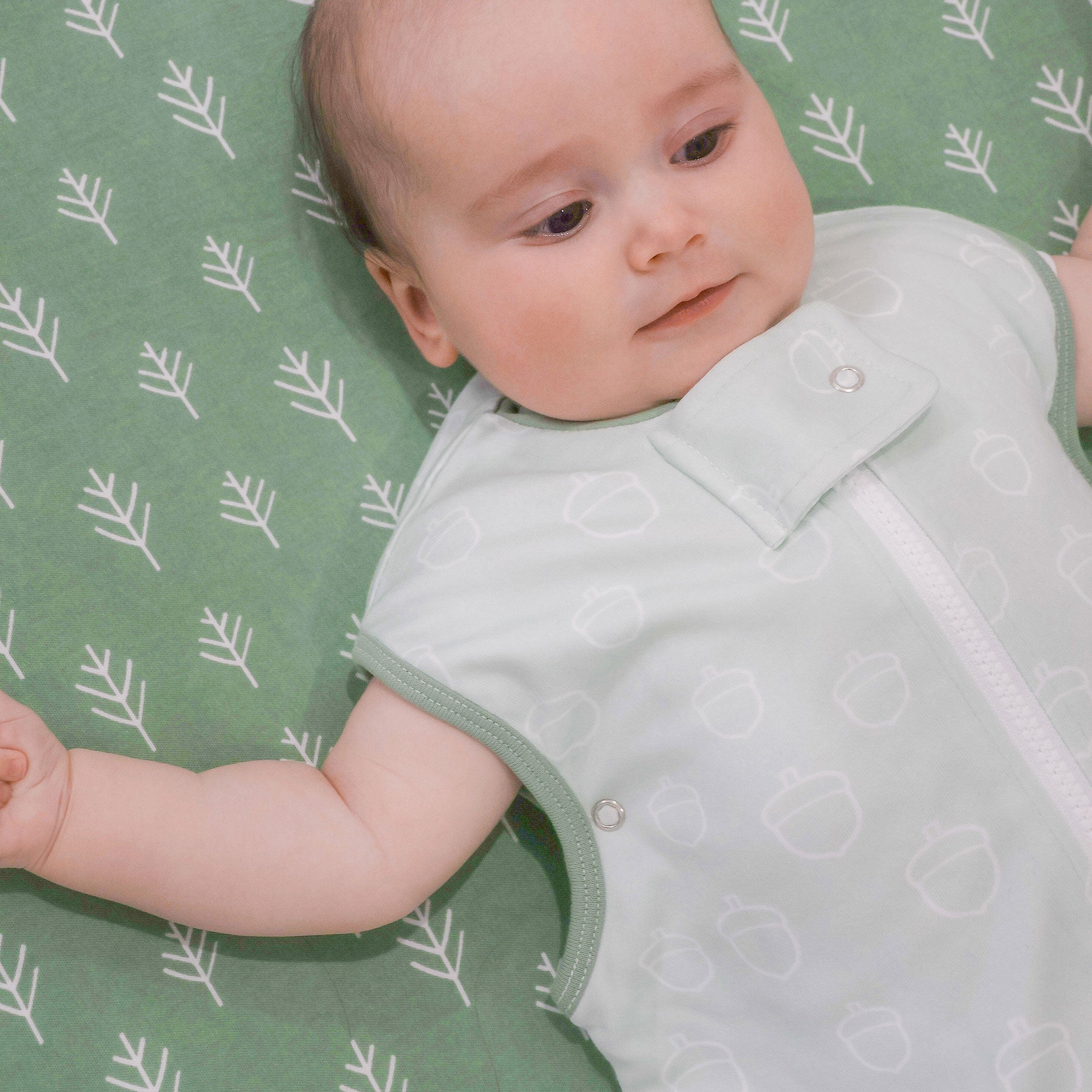 Nordic 1.0 TOG Baby Sleep Sack - Breathable Cotton Sleeping Bag for Infants 0-24 Months, Avocado Forest Print - Perfect for Nursery, Daycare & Travel