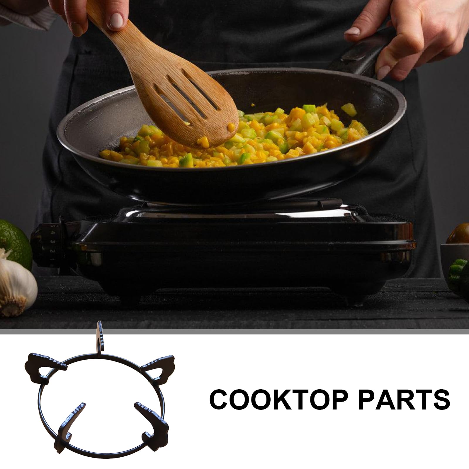 Non-Slip Iron Wok Support Rings - 20.2cm Sturdy Cooking Stand for Woks & Pots - Perfect for Stovetop, Gas Burner & Outdoor Cooking