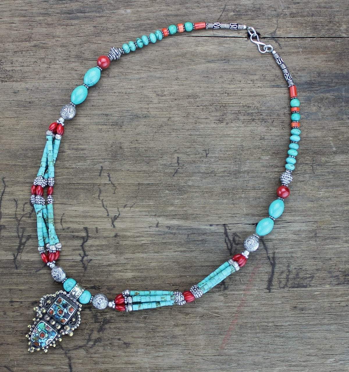 Authentic Gyantse Tibetan Necklace - Handmade Buddhist Prayer Beads for Meditation & Spiritual Protection | Perfect for Yoga, Mindfulness & Cultural Fashion