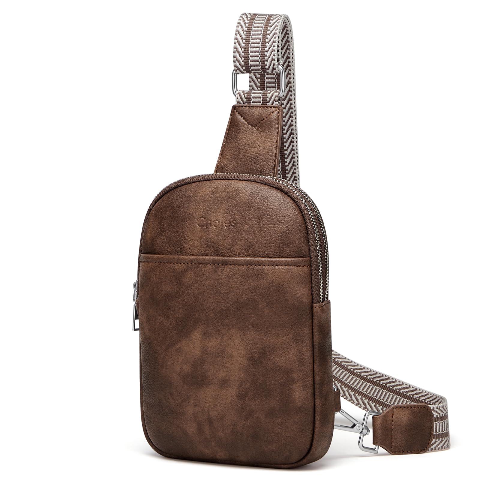 Vegan Leather Crossbody Sling Bag for Women - Small Fashion Fanny Pack Purse, Travel Chest Bag for Everyday Use, Work, Gym & Outdoor Activities