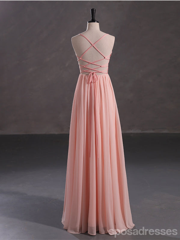 Elegant Pink A-Line Spaghetti Strap Long Prom Dress for Women - Perfect for Homecoming, Evening Gala & Formal Events