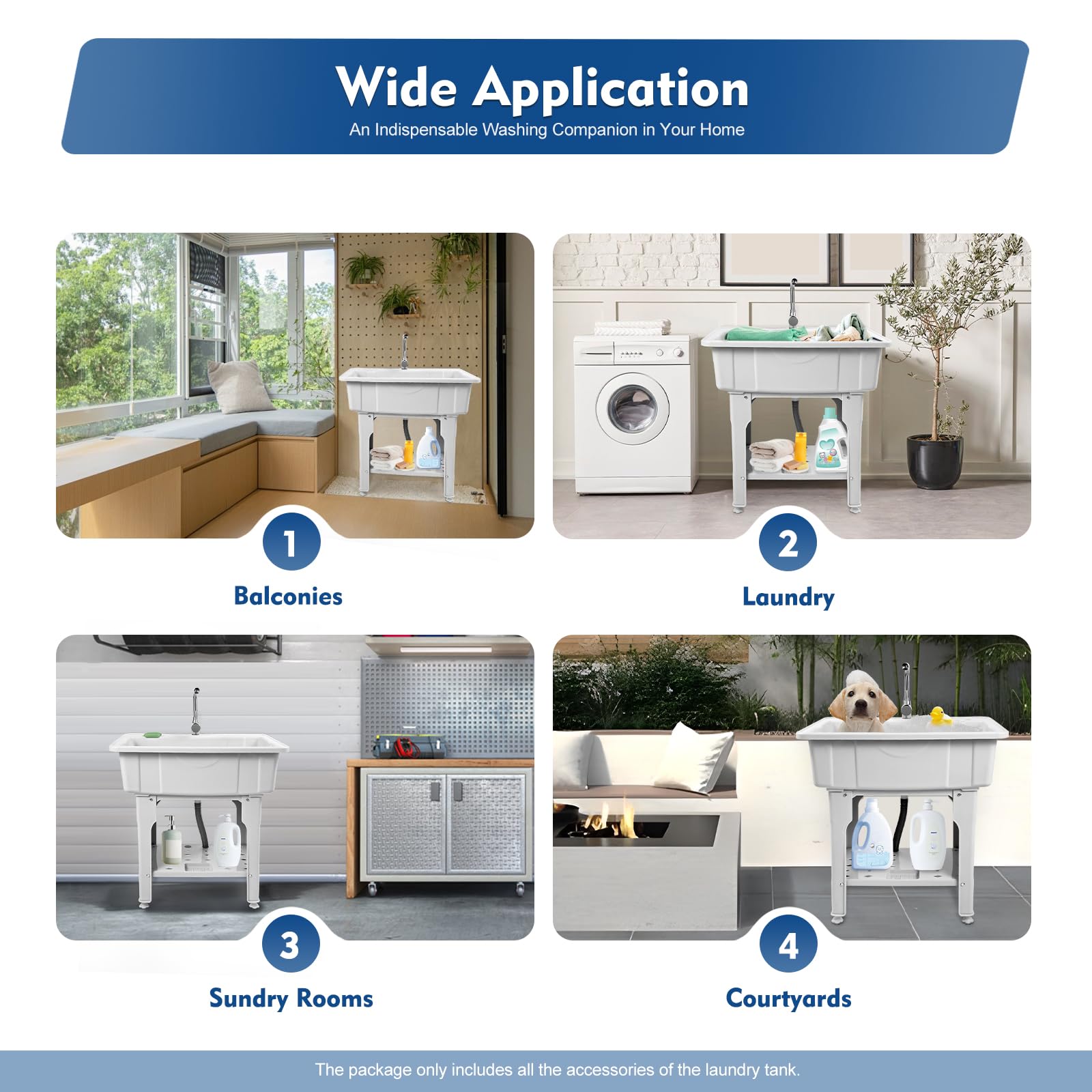 Heavy-Duty Utility Sink with Washboard - 31.5