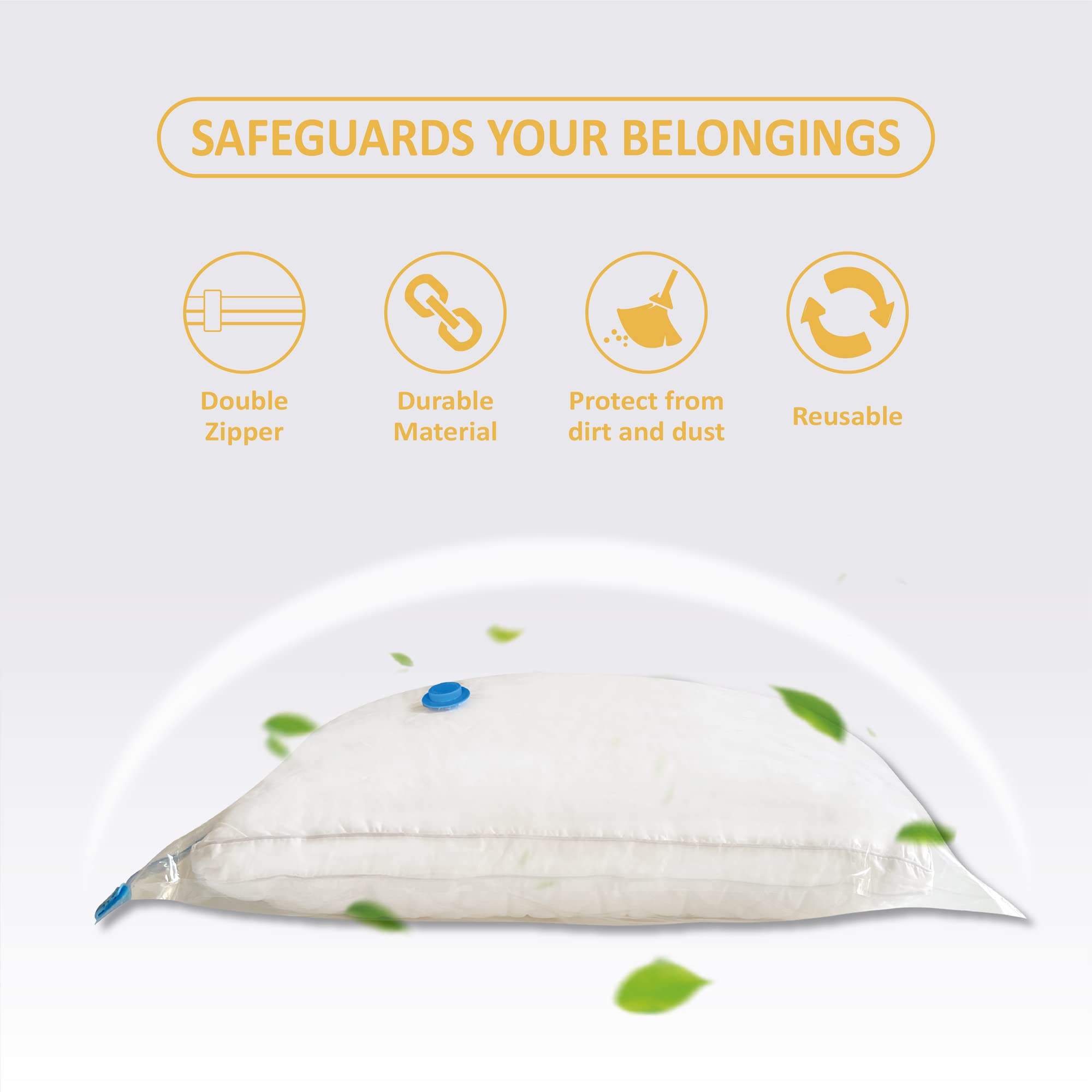 10 Medium Vacuum Storage Bags with Hand Pump - Space Saver Bags for Clothes, Comforters, Blankets & Bedding | Perfect for Travel, Seasonal Storage & Home Organization
