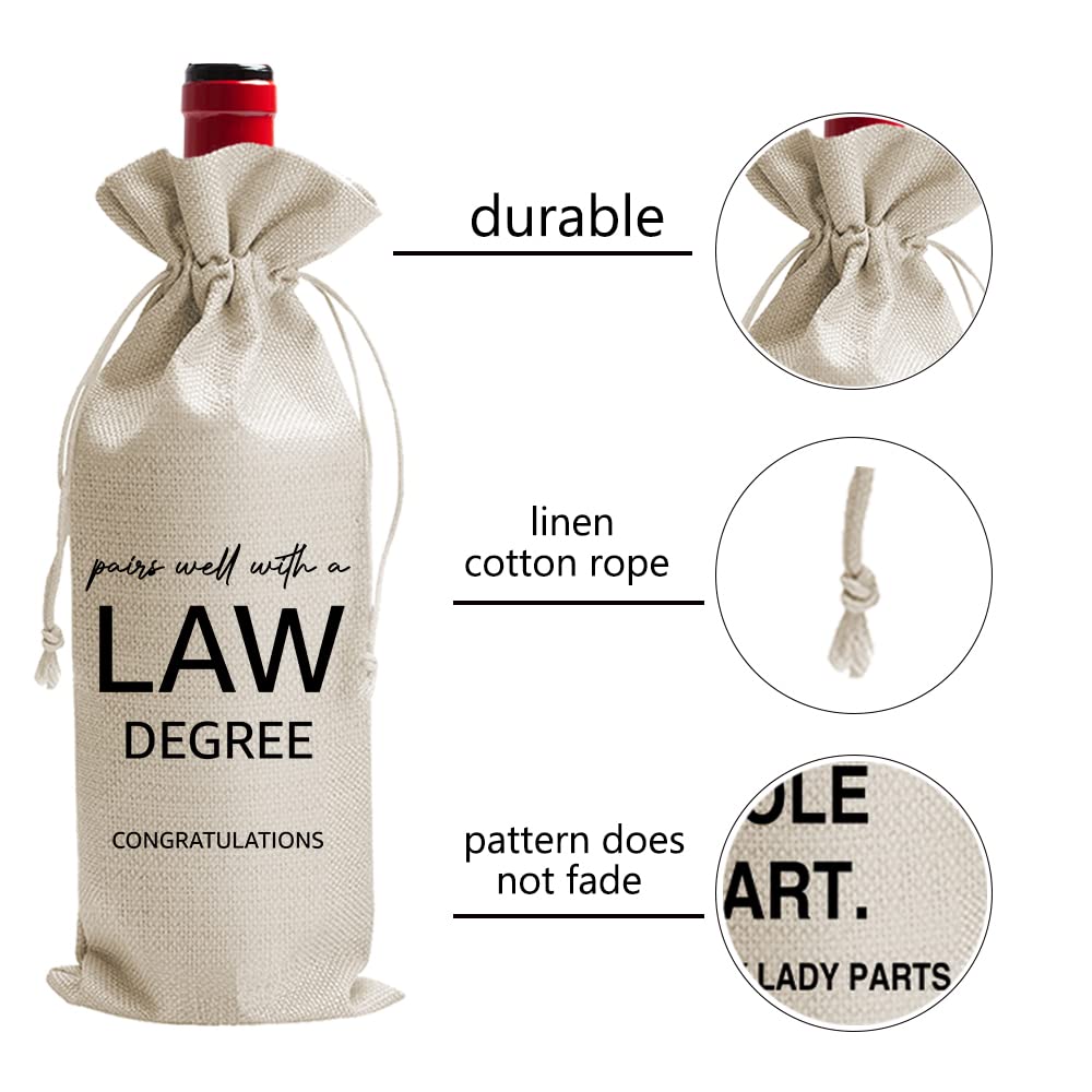 DOI-LANEE Law School Graduation Gift Wine Bag - Perfect Lawyer Graduation Present for Her or Him - Bar Exam Success Gift - Ideal with Diploma Frame & Graduation Party (DL067) - Great for Celebrations, Office Decor & Gift Giving