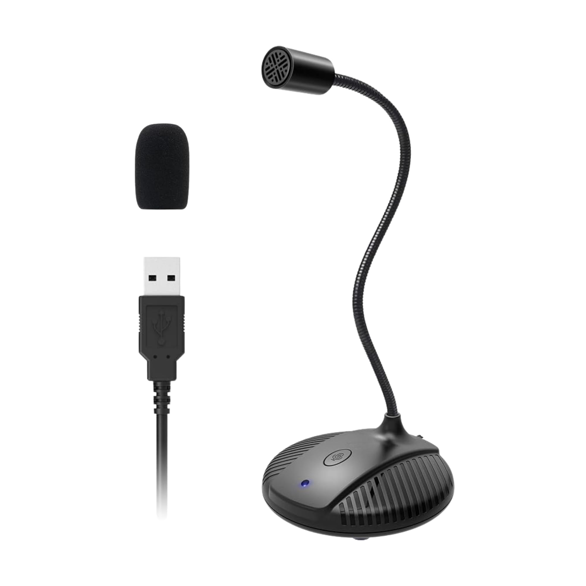 Premium USB Condenser Microphone with Mute Button - Plug & Play PC Gaming Mic, Podcast & Streaming Studio Quality Sound - Omnidirectional USB Microphone for PC, Laptop, Home Office & Online Meetings