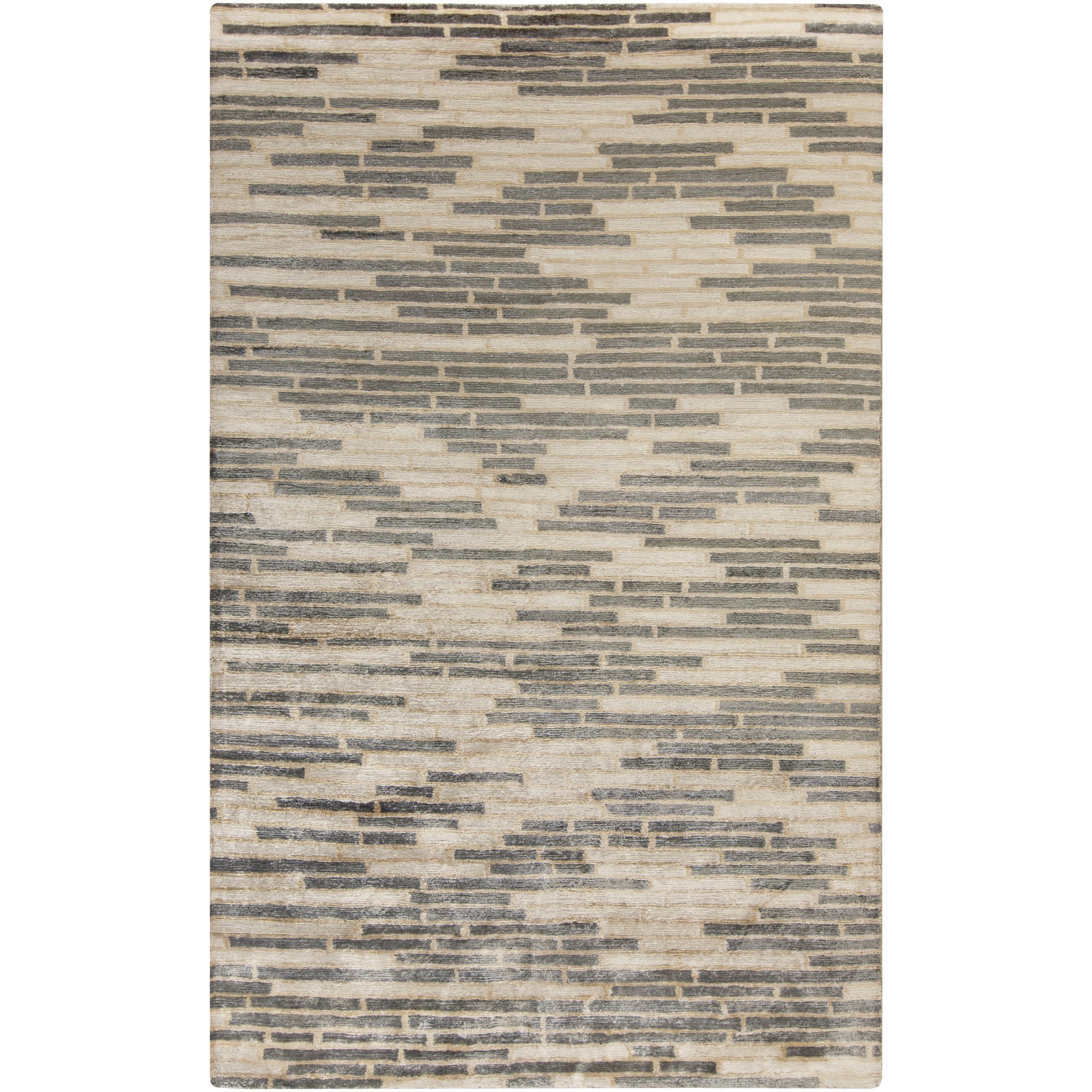 Sayama Area Rug 2x3 Feet - Hand-Knotted Black & Neutral Design for Living Room, Bedroom, or Office Decor | Soft & Durable Floor Covering