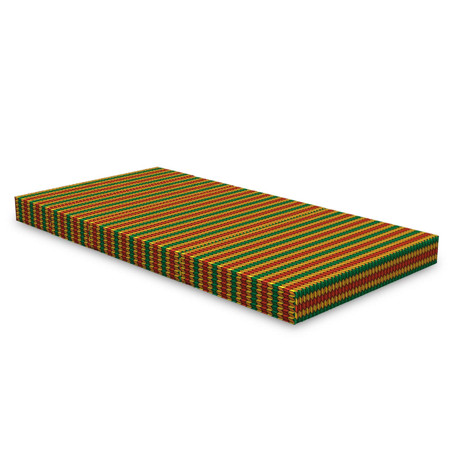 Ambesonne Rasta Foldable Mattress - Triangle Pattern Design, 74.8