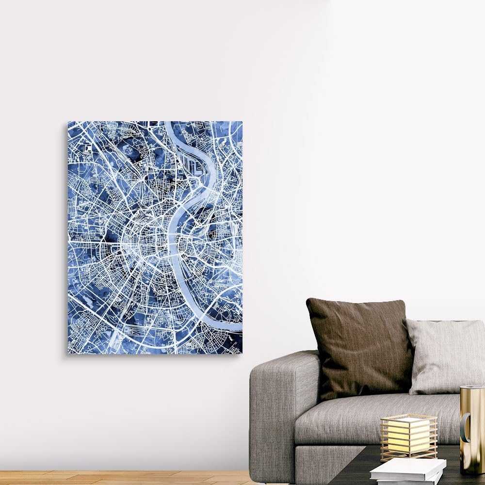 Michael Tompsett Cologne Germany City Map Canvas Wall Art Print - 36