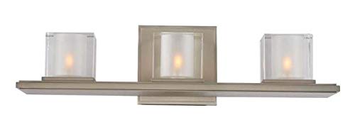 3-Light Bathroom Vanity Light Fixture in Satin Nickel Finish - Perfect for Modern Bathrooms, Powder Rooms & Spa-Style Decor