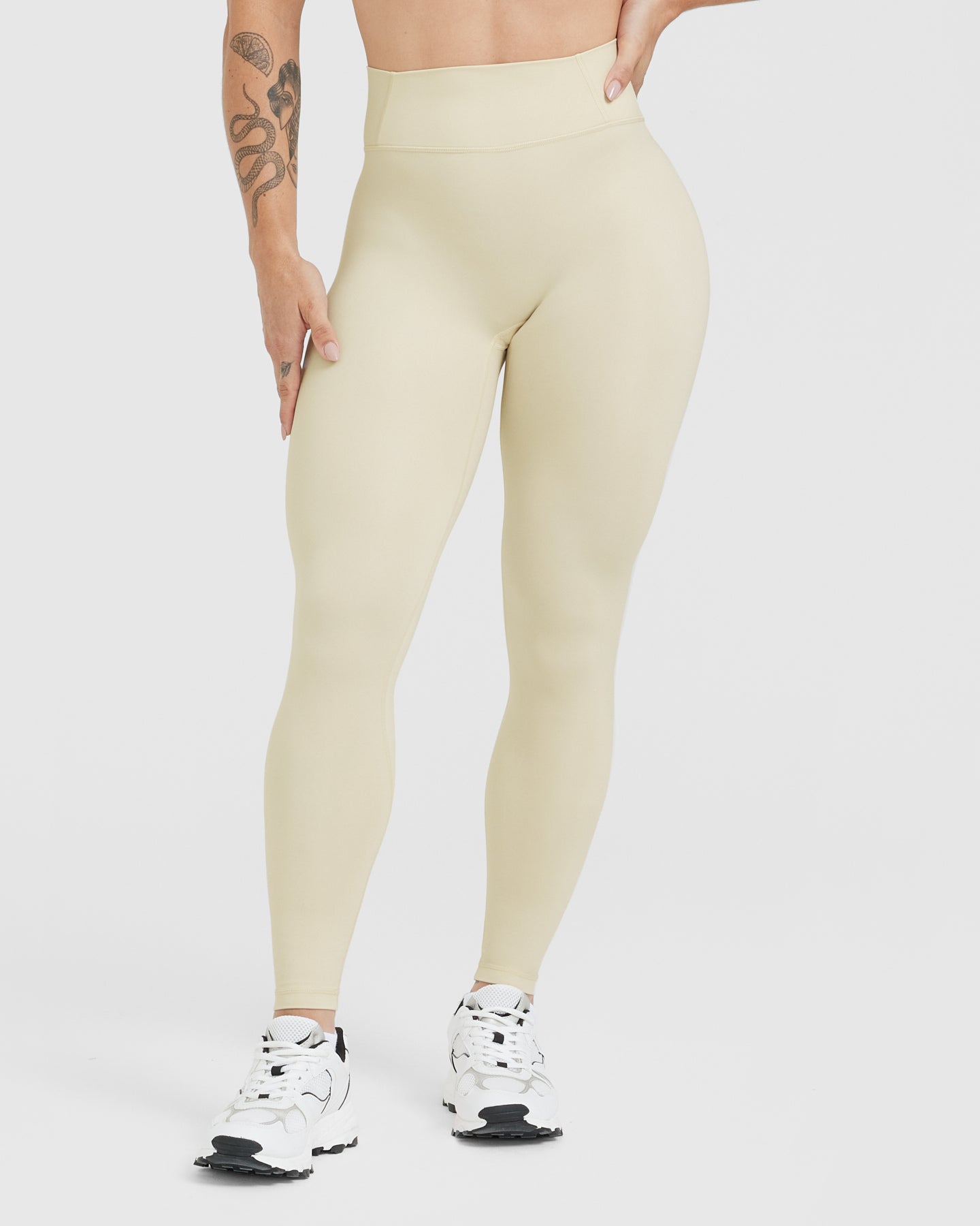 Timeless High Waisted Leggings for Women - Soft & Stretchy Yoga Pants - Vanilla Color | Perfect for Workouts, Yoga & Everyday Comfort
