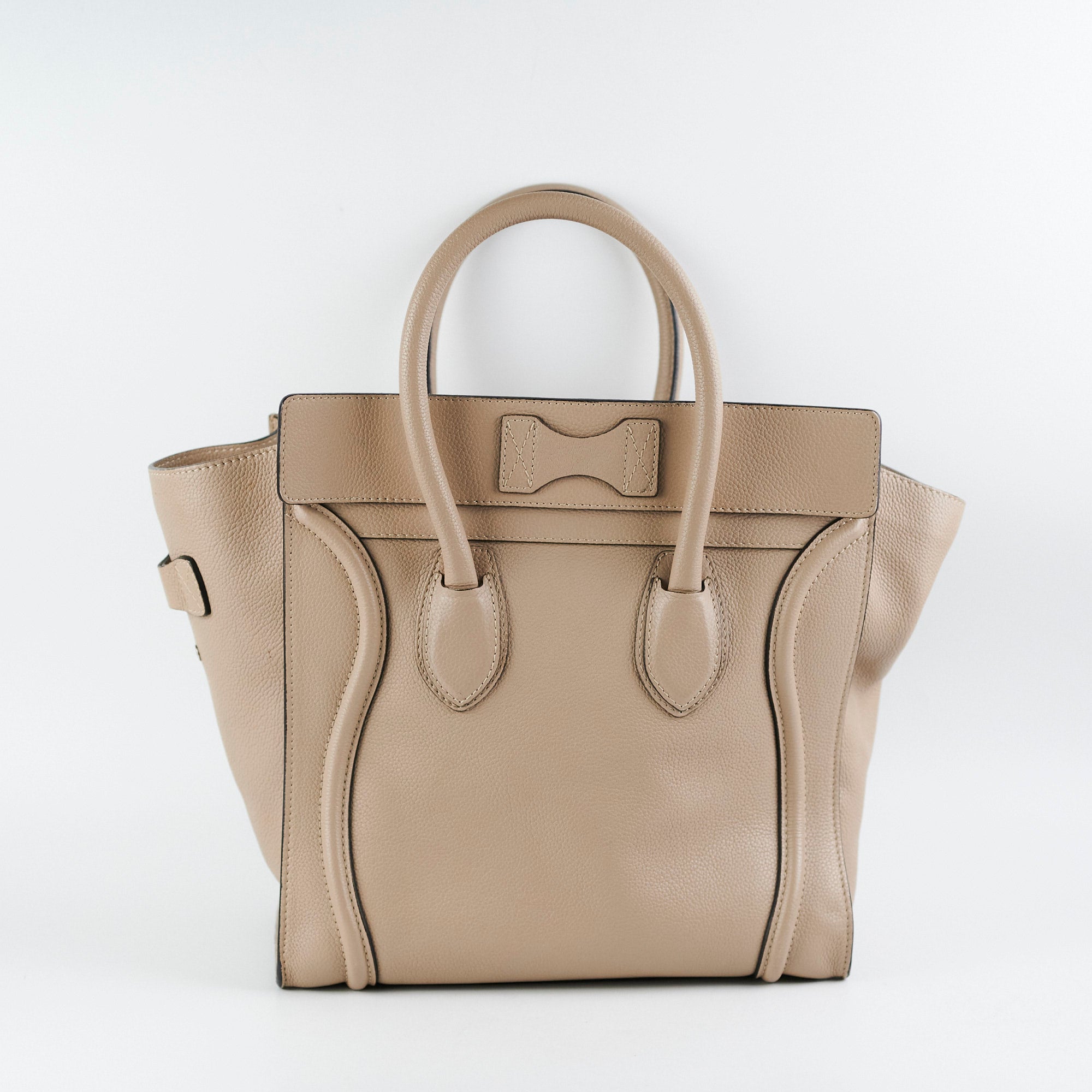 Celine Micro Luggage Tote Bag in Beige | Premium Leather Handbag for Women | Perfect for Work, Travel & Everyday Use