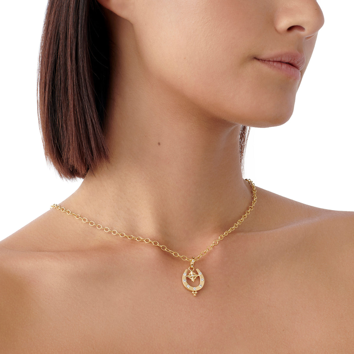 18K Gold Horseshoe Pendant Necklace for Women - Lucky Charm Jewelry Gift for Birthday, Anniversary & Everyday Wear