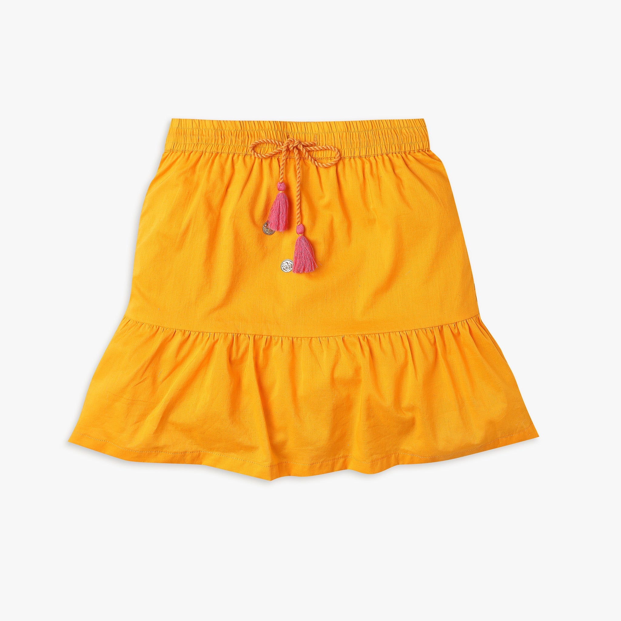 Girls Regular Fit Solid Mid Rise Skirt - Comfortable Everyday Wear for School, Play & Casual Outings
