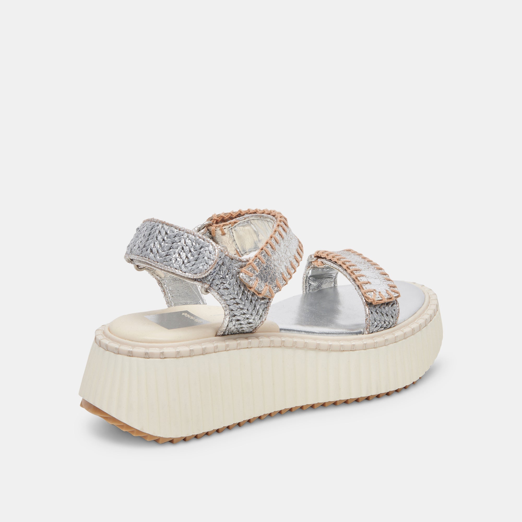 DEBRA Women's Sandals - Silver Distressed Leather Comfortable Slide Sandals for Casual Wear, Beach, and Summer Outfits