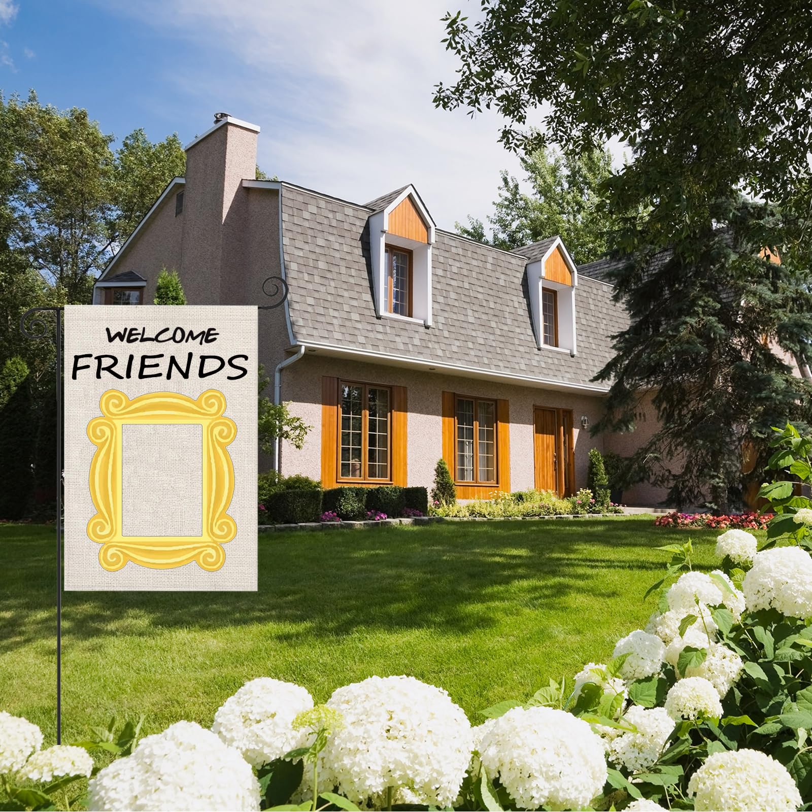 Welcome Friends Garden Flag - Inspirational Outdoor Decoration Gift for Home & Yard - Perfect for Patio, Lawn, and Front Porch Decor