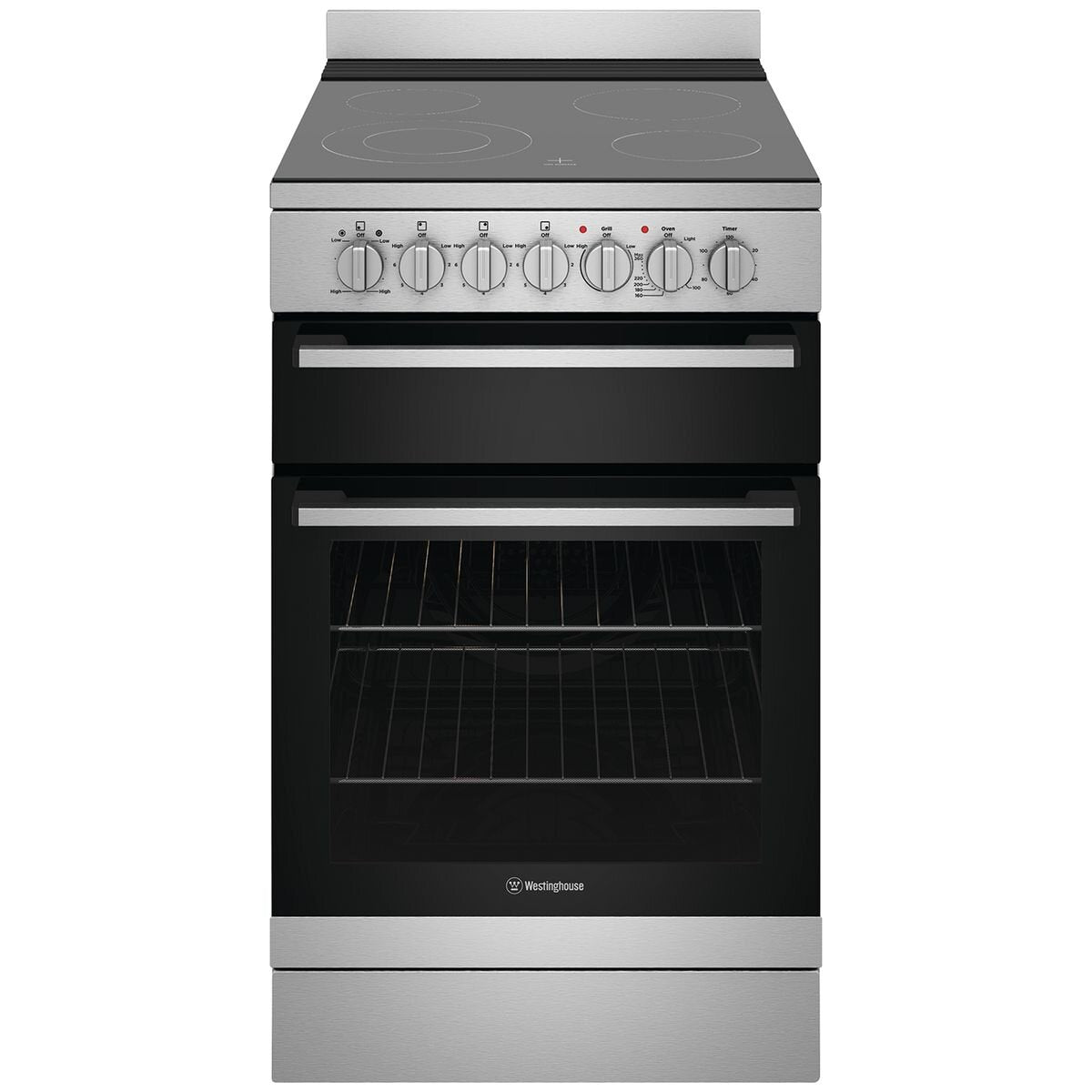 Westinghouse 54cm Electric Freestanding Oven WFE542SCB - Stainless Steel Built-In Oven with Fan Forced Cooking | Perfect for Baking, Roasting & Family Meals