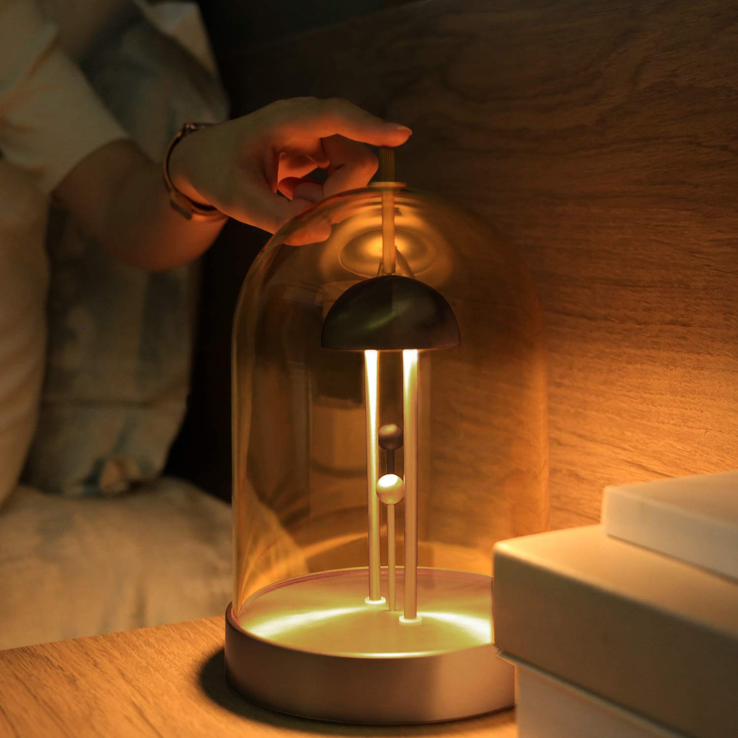 Rechargeable LED Table Lamp with 4000mAh Battery - USB Powered Touch Dimmable Night Light, Removable Shade & 4 Brightness Levels for Bedroom, Nightstand, Home, Restaurant, Office or Study Room