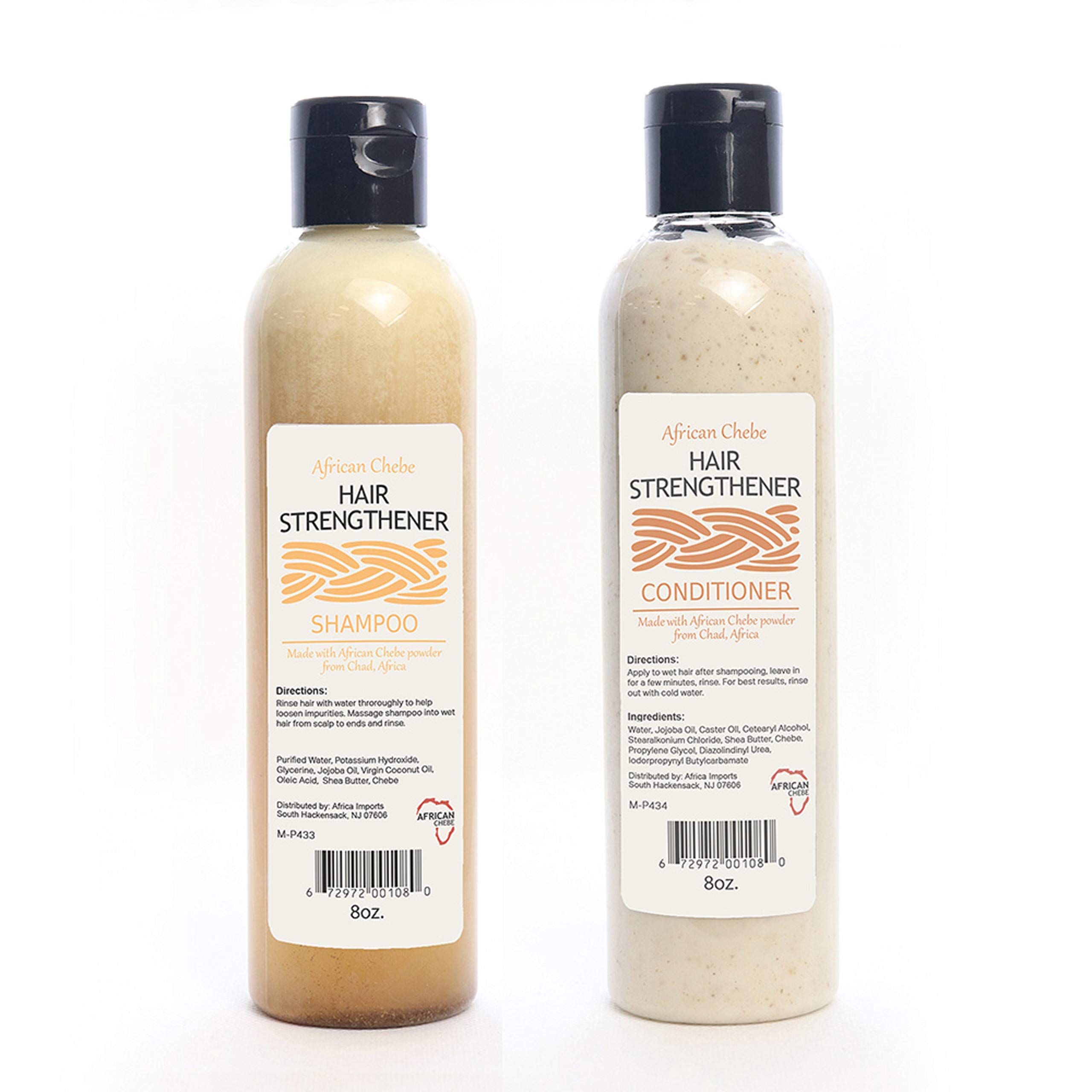 Organic Chebe Shampoo & Conditioner Set for Hair Growth - Natural Treatment for Dry, Damaged Hair - Women's Hair Regrowth & Rebuilder - Perfect for Daily Hair Care & Salon-Quality Results at Home