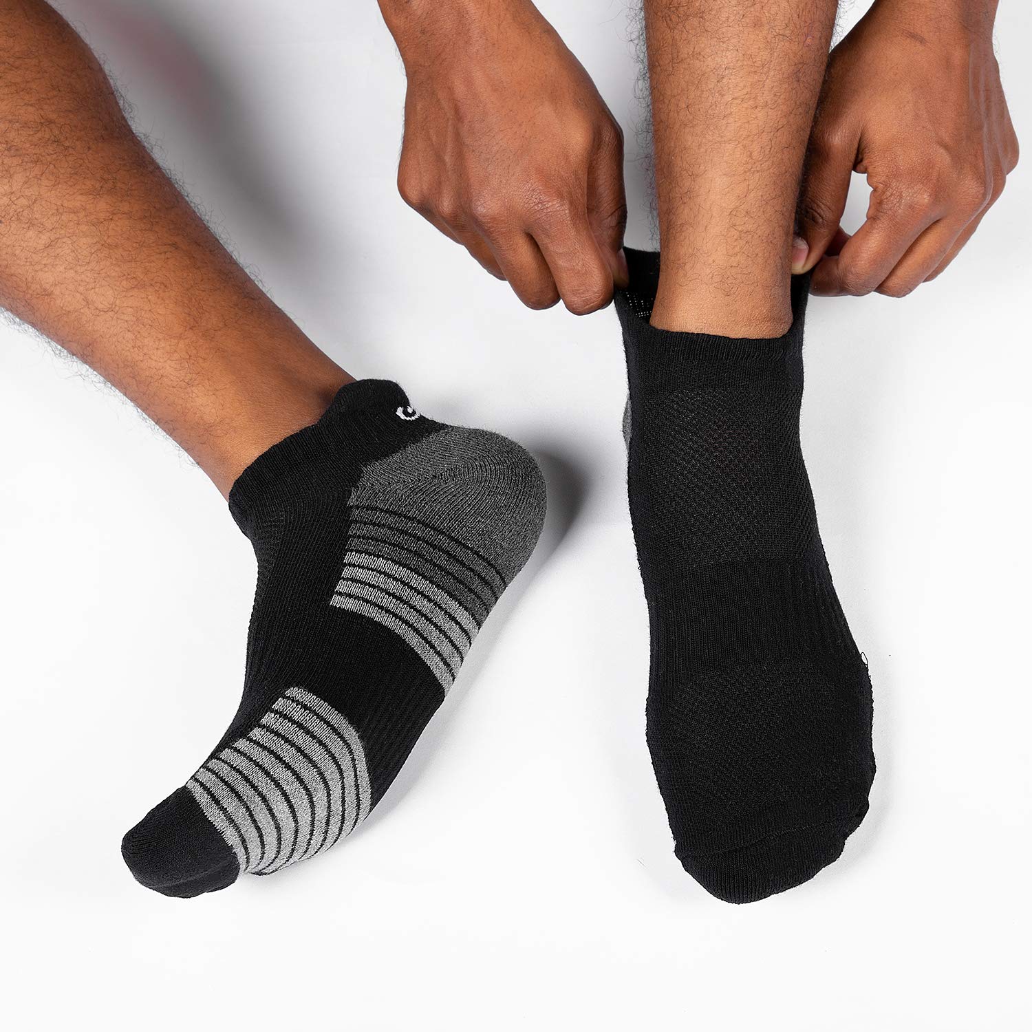 Coskefy Running Socks for Men & Women - 6 Pairs Thick Cushioned Ankle Athletic Socks with Breathable Cotton - Perfect for Jogging, Gym Workouts & Marathon Training