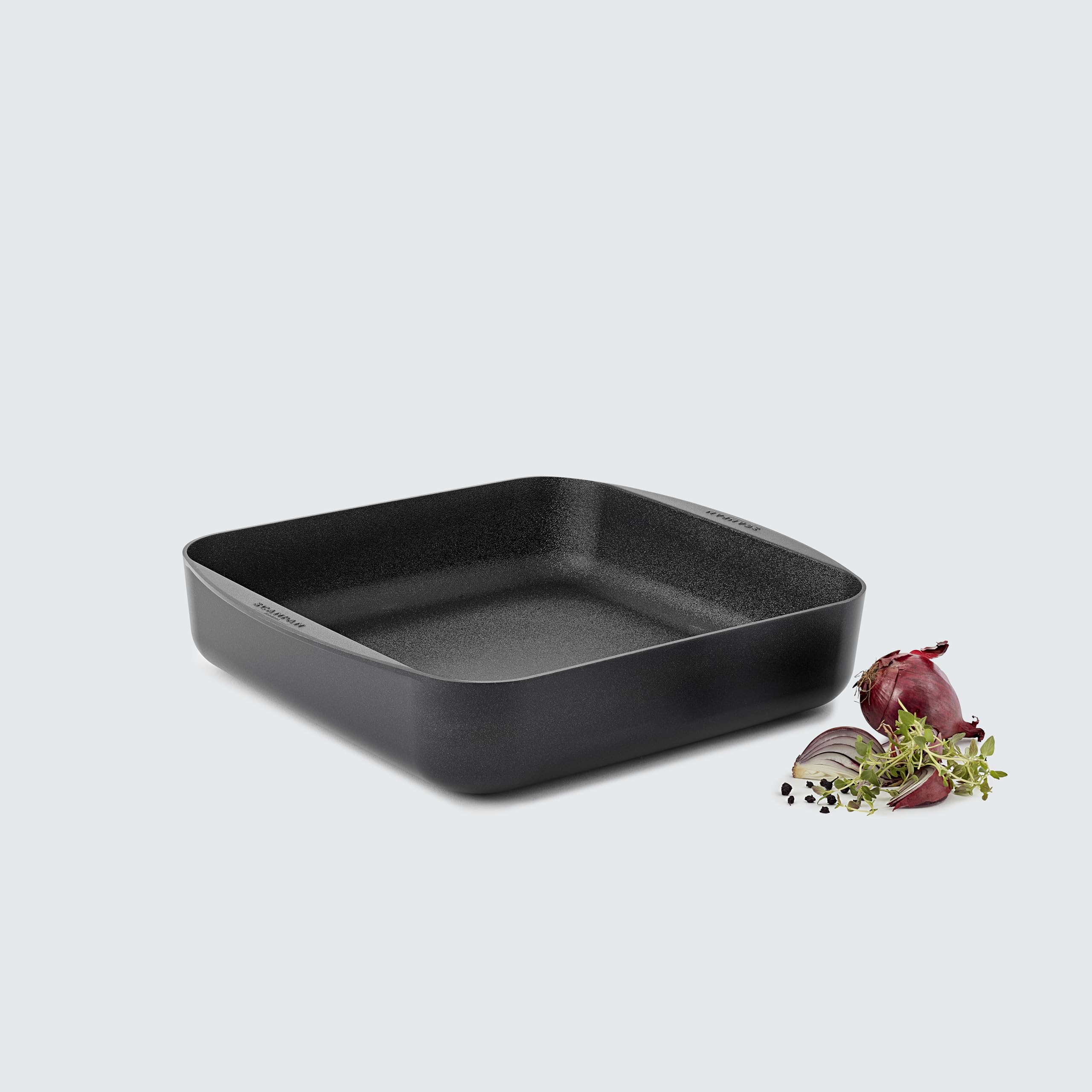 SCANPAN 54403600 Non-Stick Square Frying Pan - 12.6 x 12.6 Inches (32 x 32 cm) - Black TechnIQ IH Induction Compatible Cookware for Searing, Stir-Frying & Pancakes