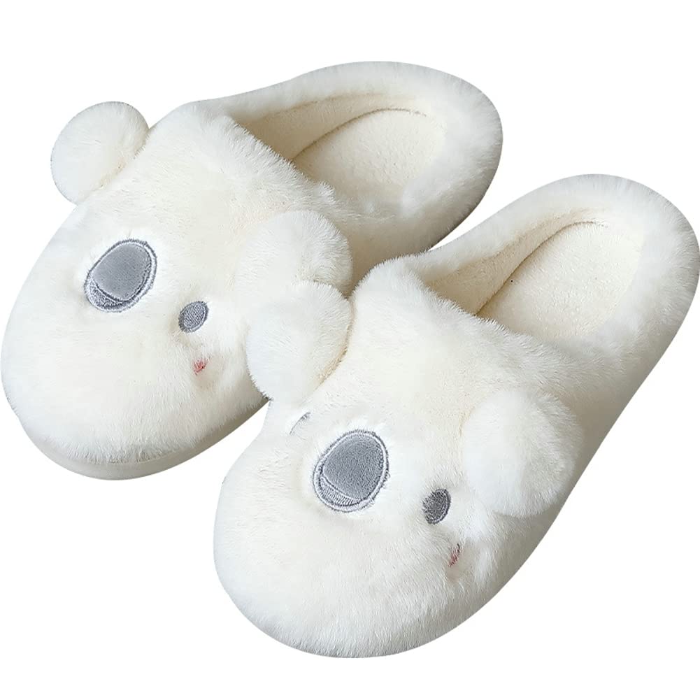 Cozy Koala Slippers for Women - Memory Foam Indoor/Outdoor House Shoes for Winter Comfort