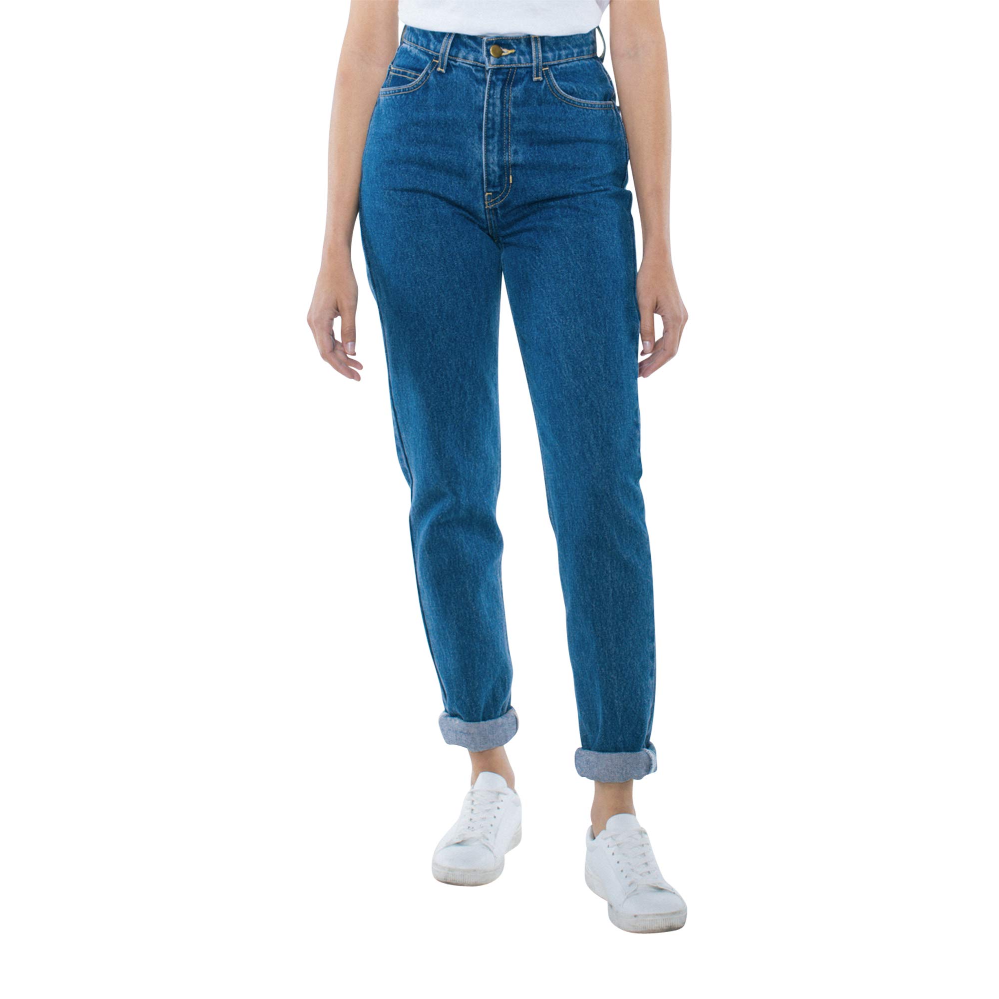 American Apparel Women's High-Waist Jeans - Slim Fit Stretch Denim Pants for Casual Wear & Everyday Outfits